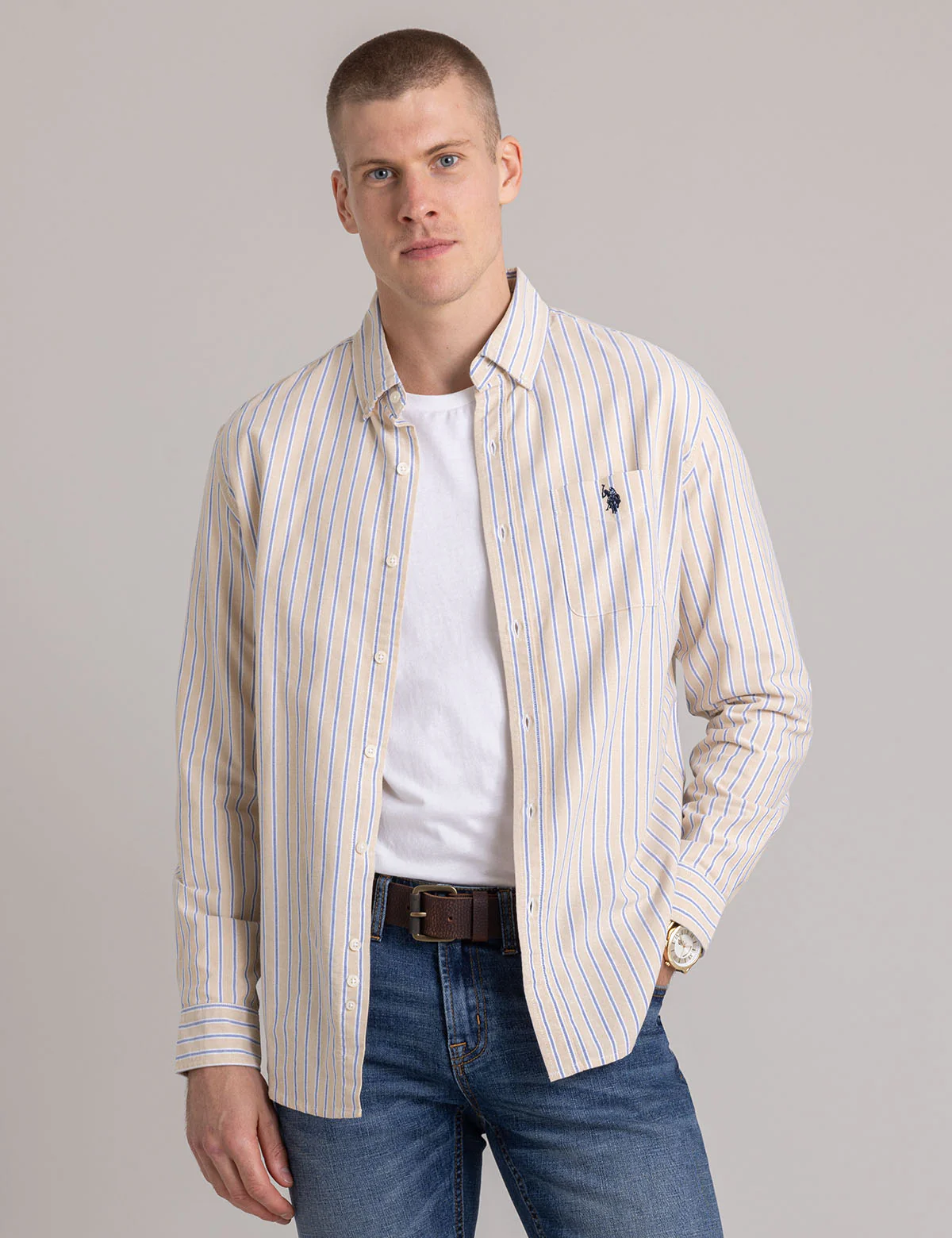 VERTICAL STRIPE YARN DYE OXFORD SHIRT - Image 6