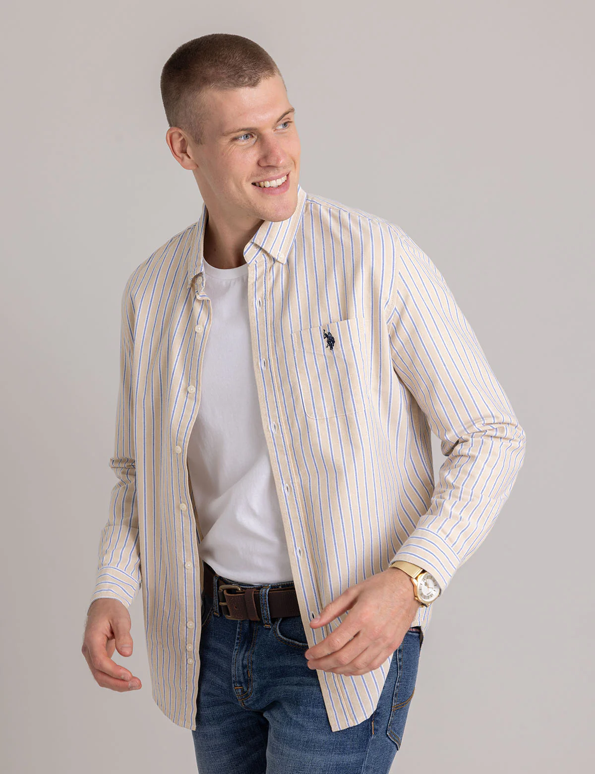 VERTICAL STRIPE YARN DYE OXFORD SHIRT - Image 8