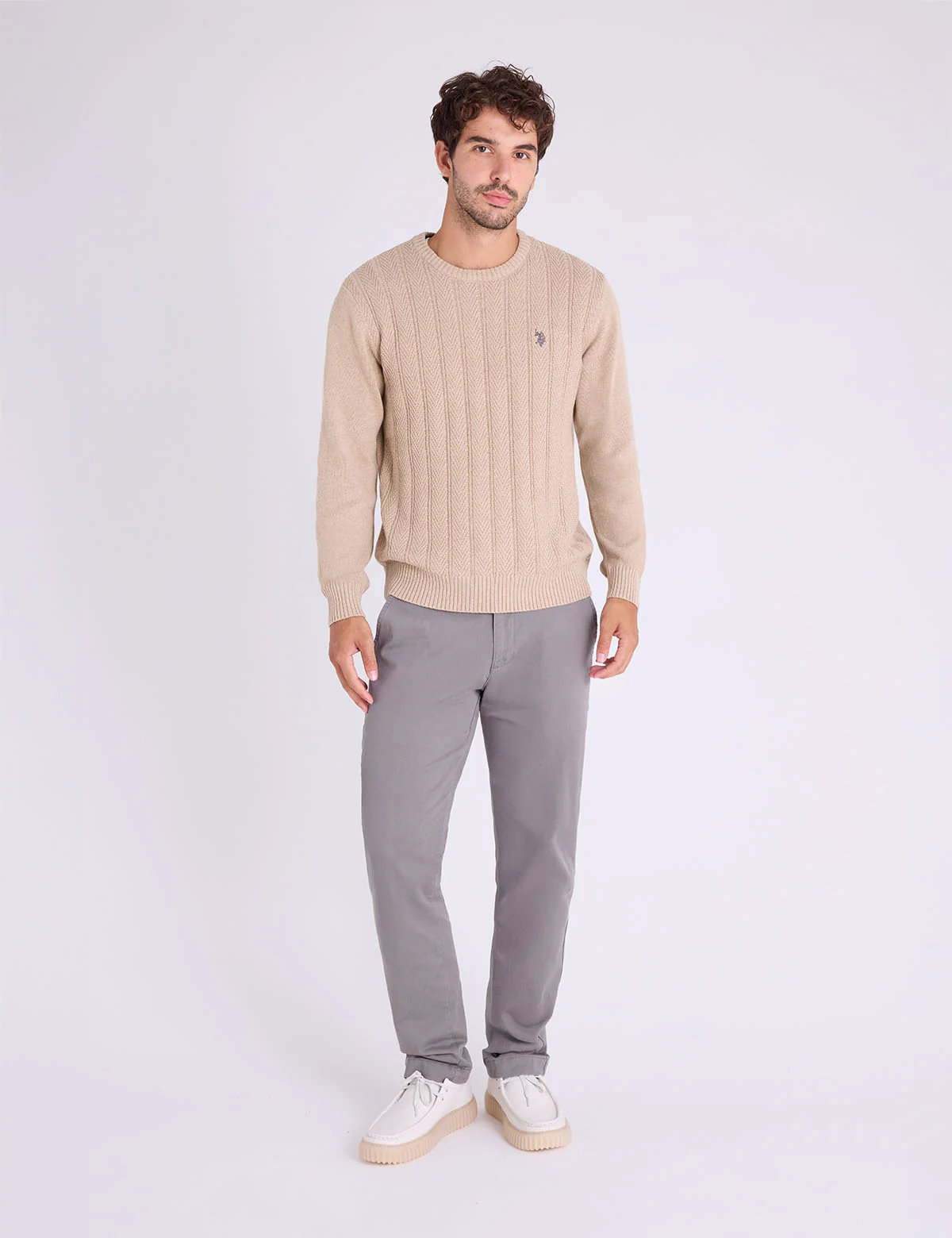 VERTICAL TEXTURED CREW NECK SWEATER - Image 2