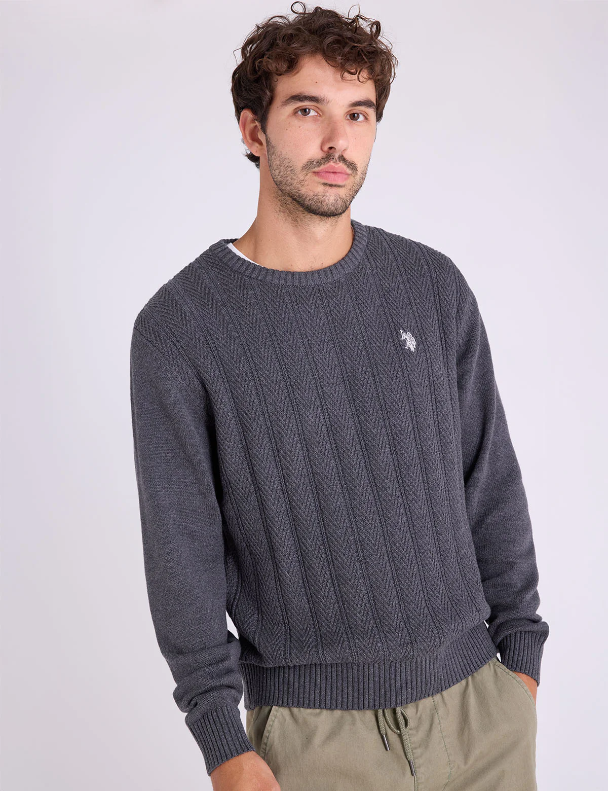 VERTICAL TEXTURED CREW NECK SWEATER - Image 5