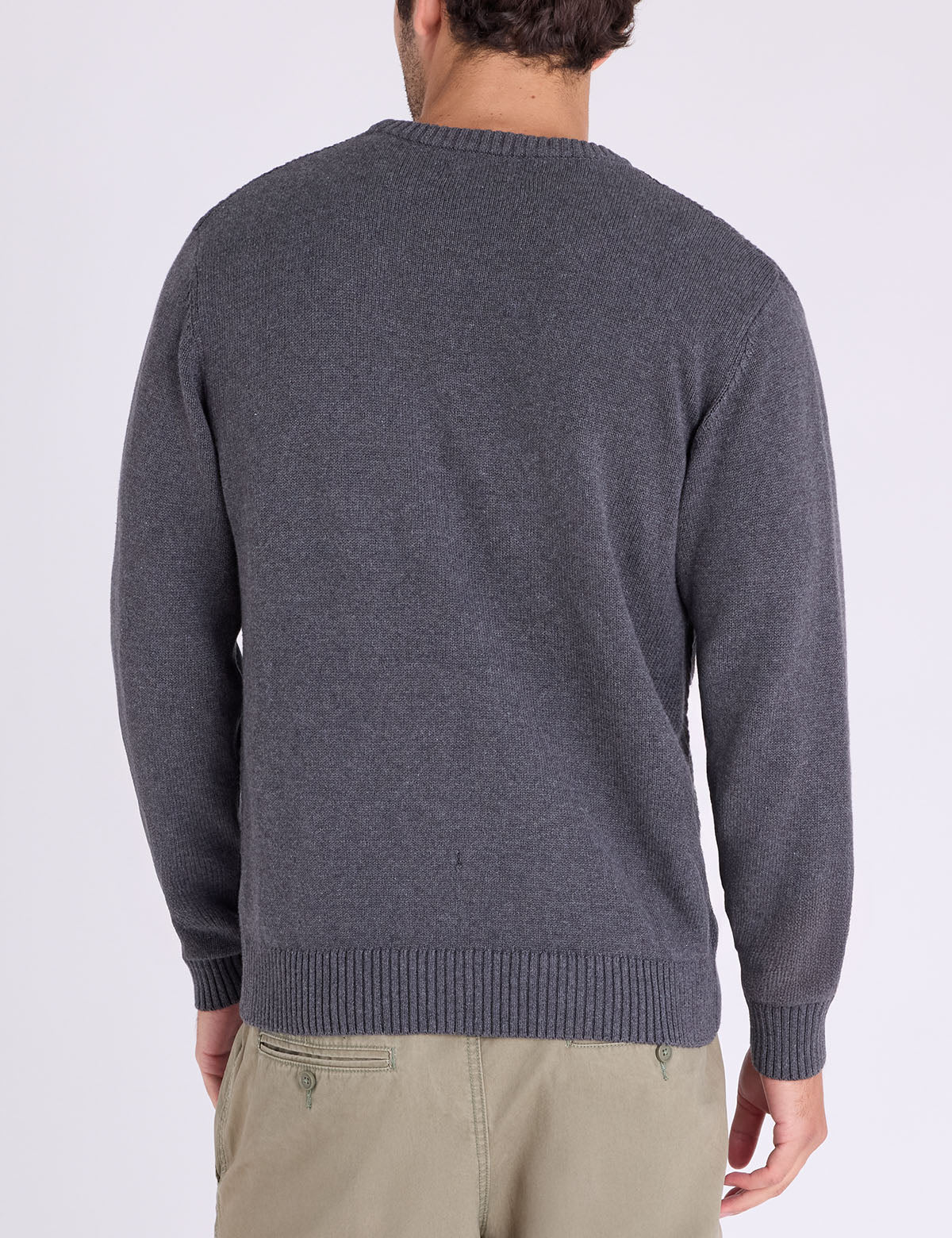 VERTICAL TEXTURED CREW NECK SWEATER - Image 8