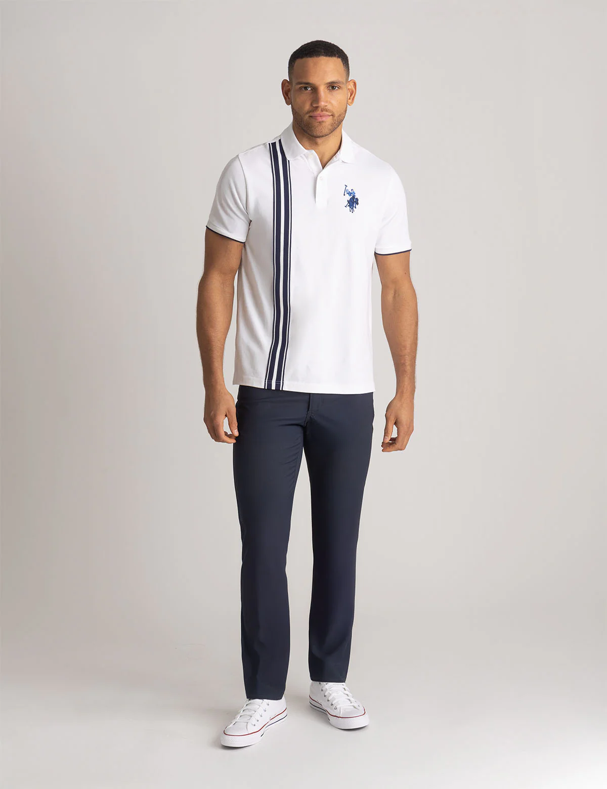 VERTICAL TRICOT TRIM PIQUE POLO SHIRT - Image 10