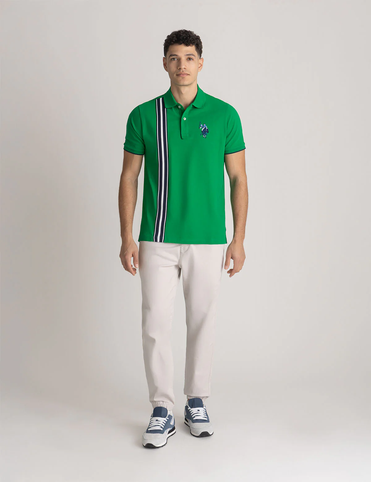 VERTICAL TRICOT TRIM PIQUE POLO SHIRT - Image 6