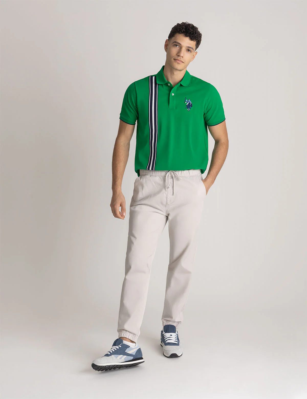 VERTICAL TRICOT TRIM PIQUE POLO SHIRT - Image 8