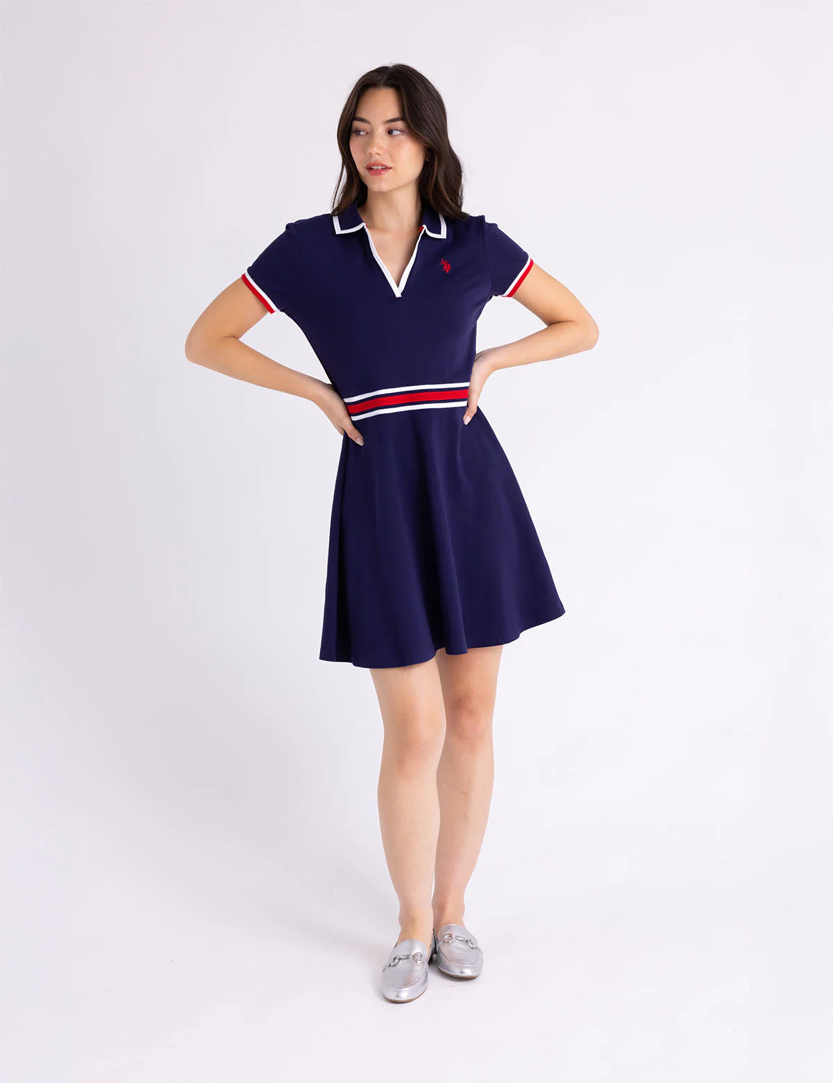 WAIST STRIPE TIPPED POLO DRESS - Image 3