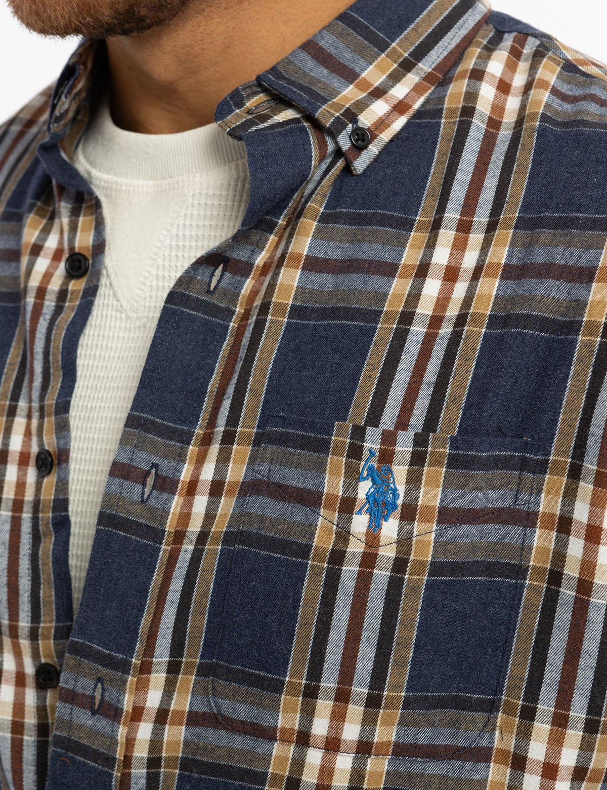 WARM PLAID PEACHED TWILL LONG SLEEVE SHIRT - Image 2