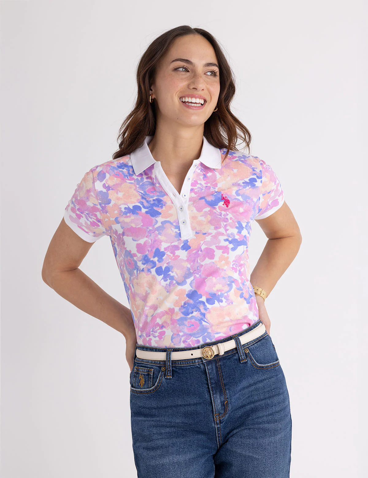 WATER FLORAL POLO SHIRT