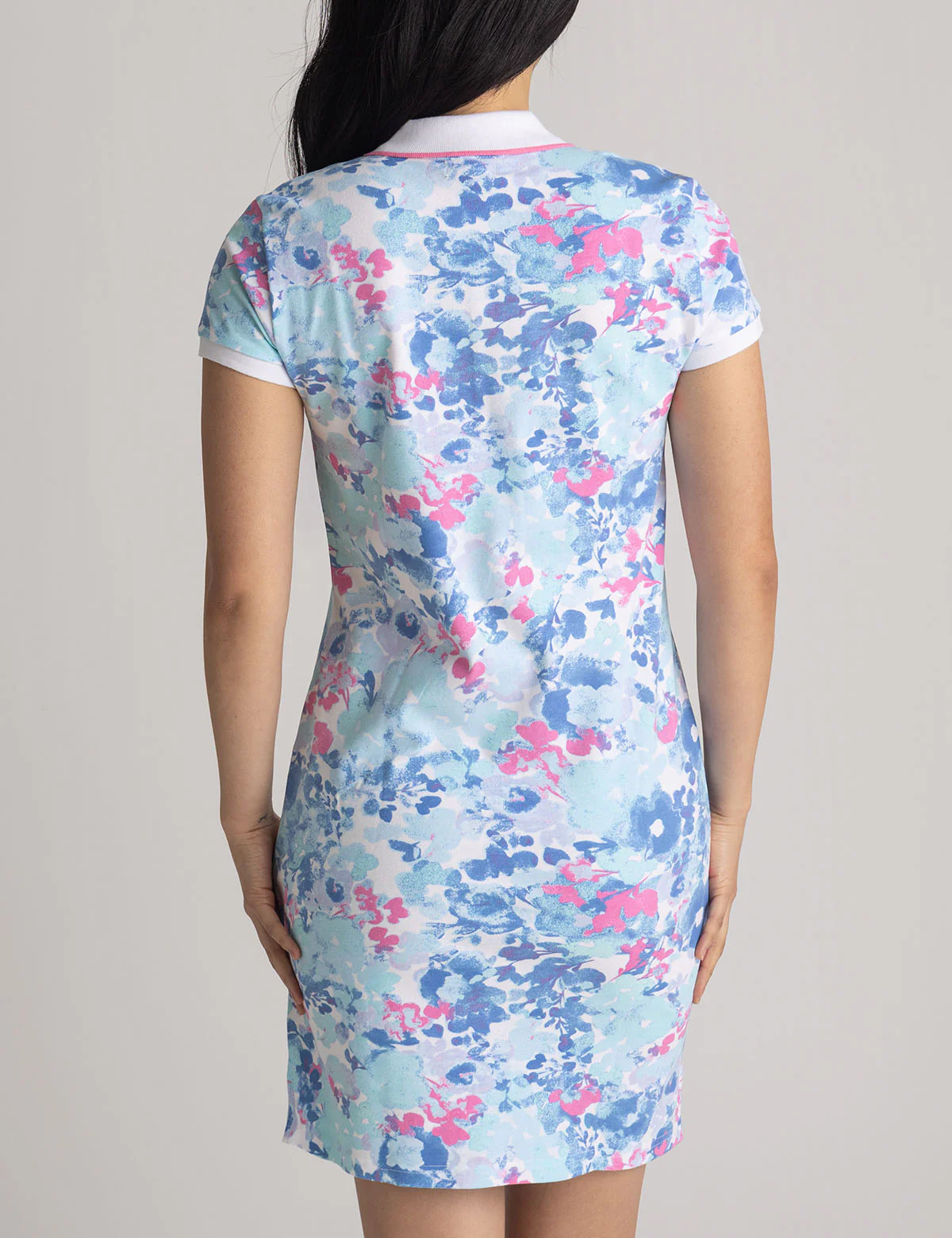 WATER FLORAL PRINTED POLO DRESS - Image 4