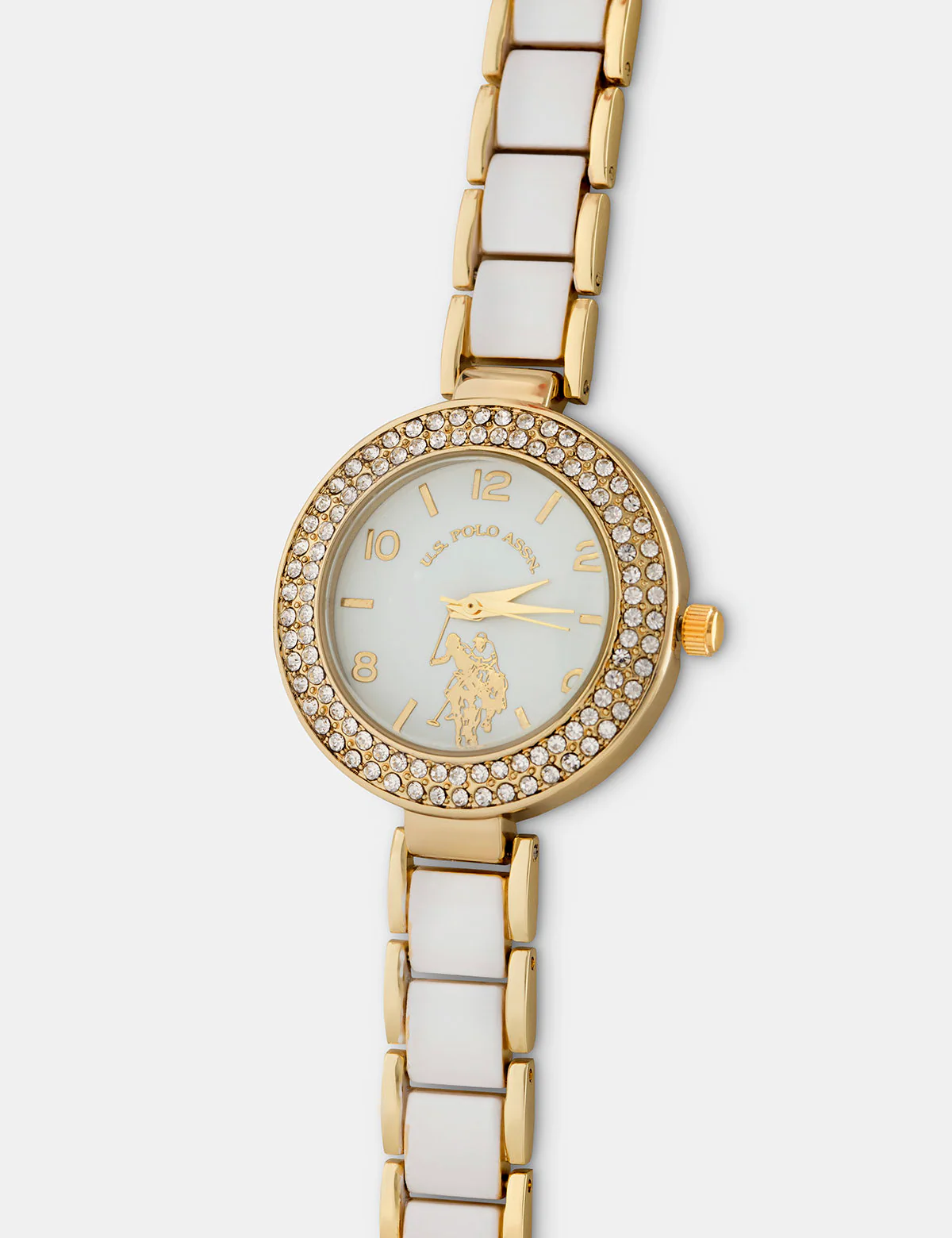 LADIES WHITE AND GOLD BRACELET WATCH