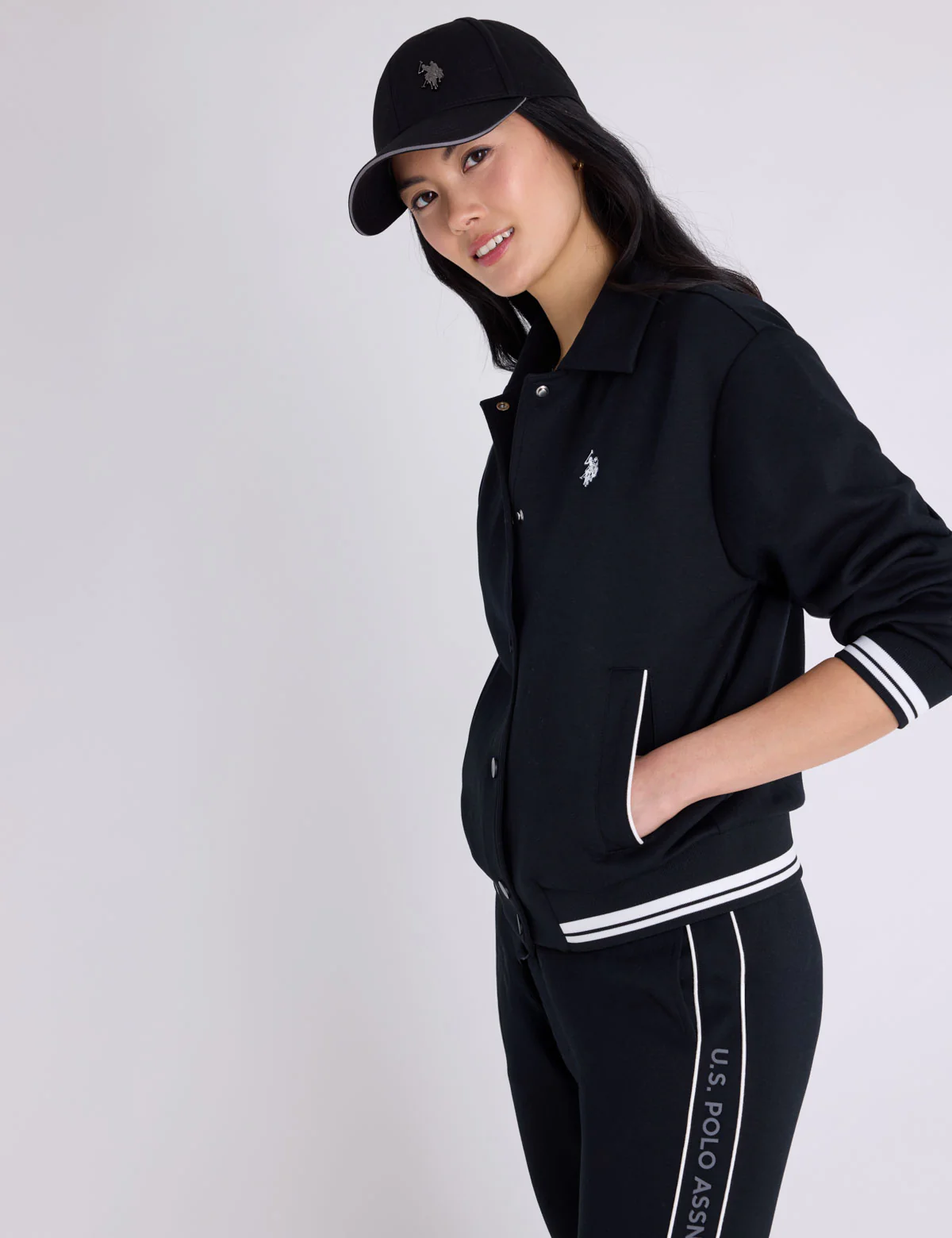 WHITE LABEL COLLAR SNAP BOMBER JACKET - Image 3