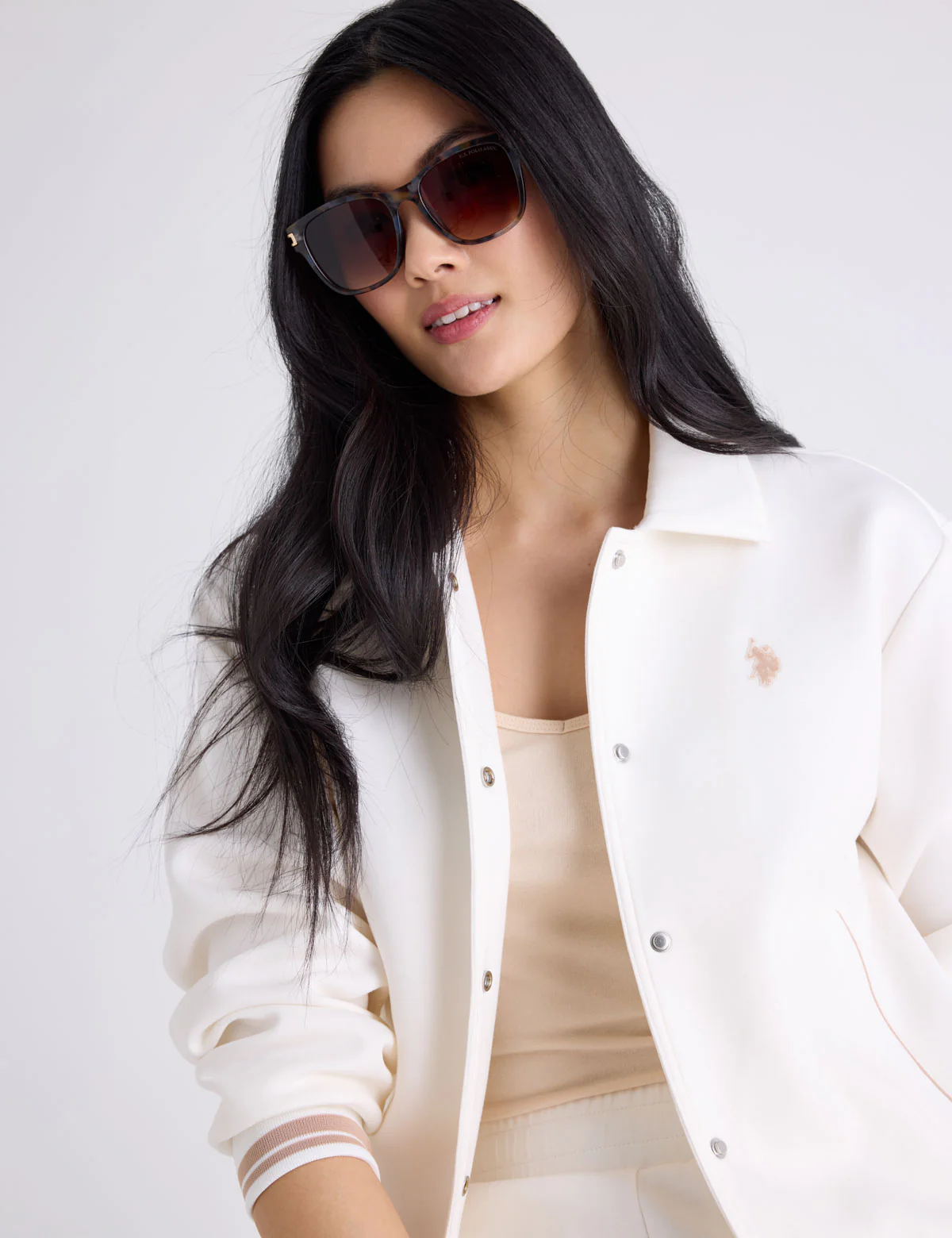 WHITE LABEL COLLAR SNAP BOMBER JACKET - Image 6