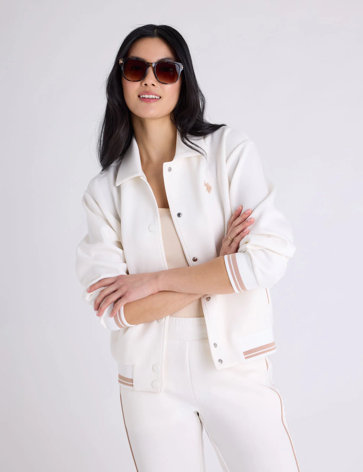 WHITE LABEL COLLAR SNAP BOMBER JACKET - Image 8