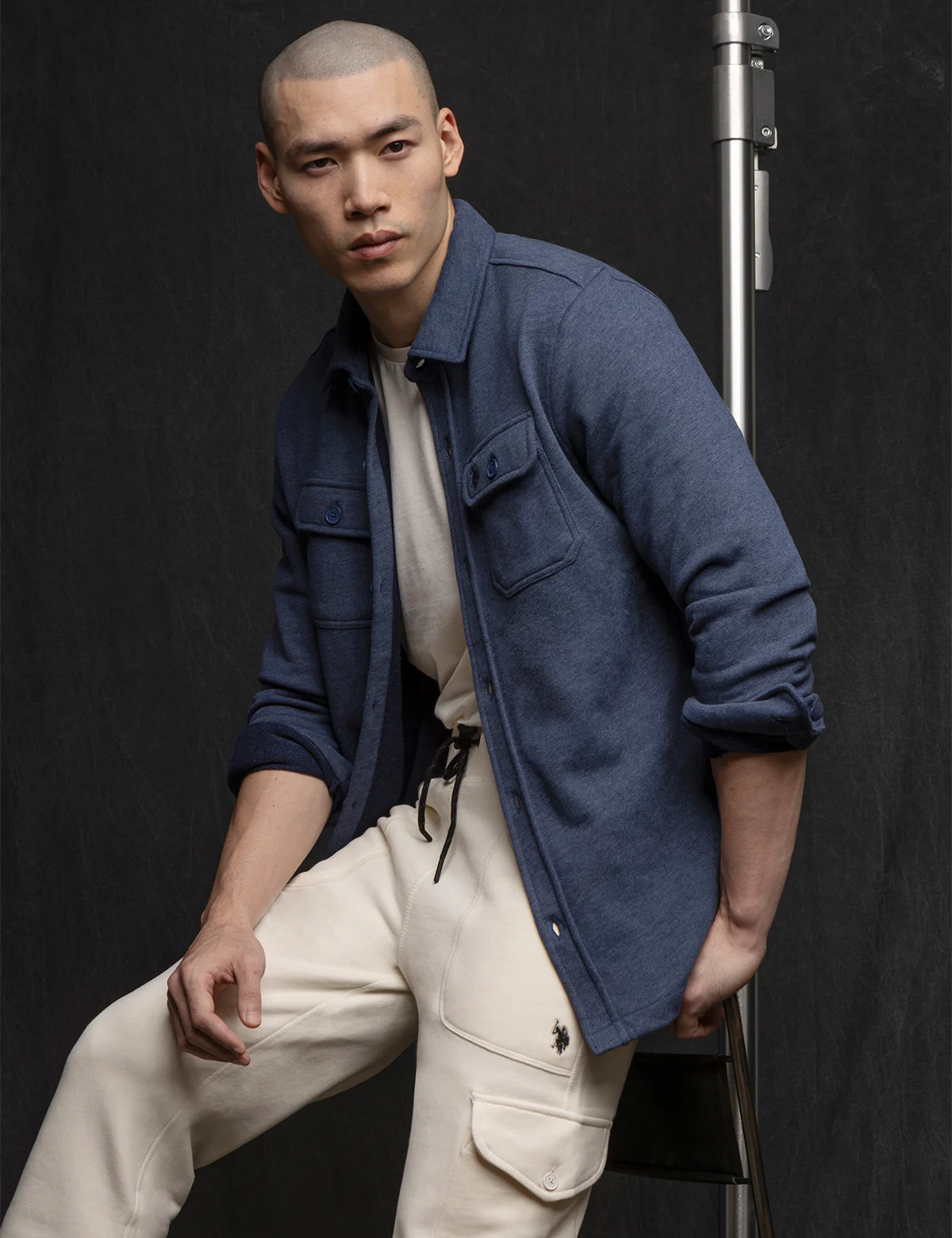 WHITE LABEL FRENCH TERRY SHACKET - Image 7