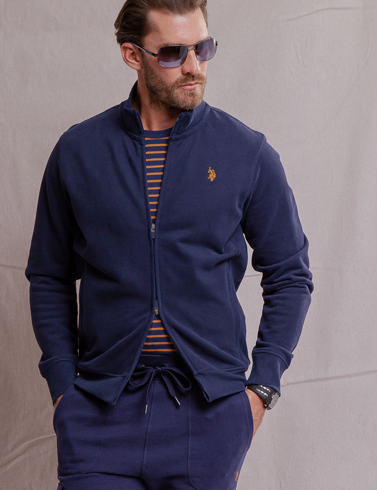 WHITE LABEL FRENCH TERRY TRACK JACKET