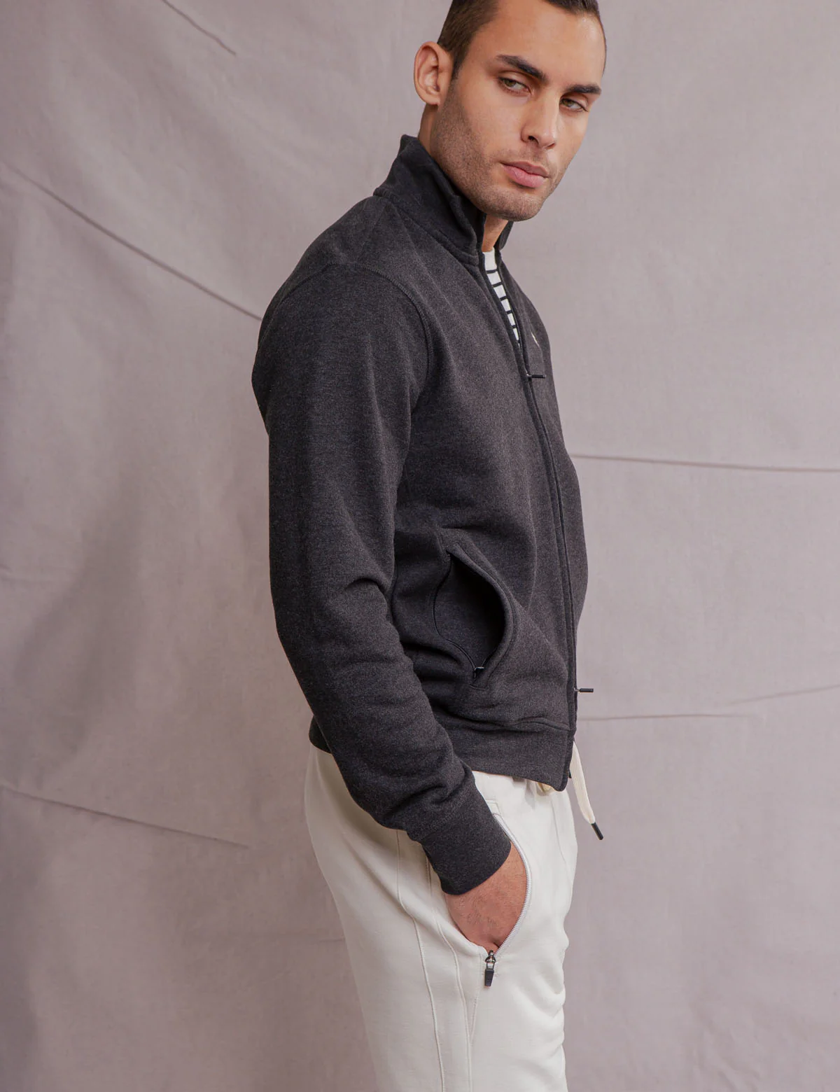 WHITE LABEL FRENCH TERRY TRACK JACKET - Image 10