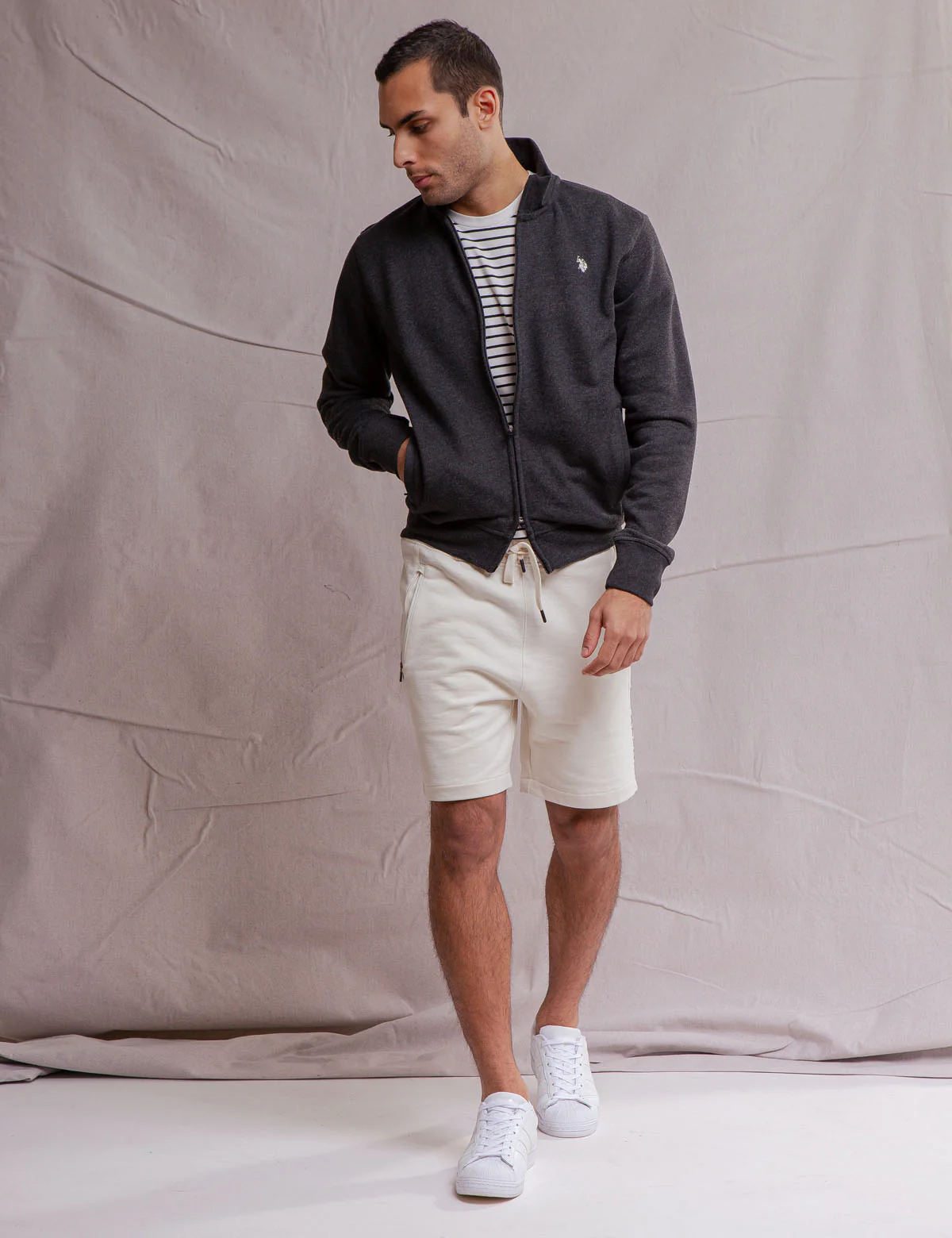 WHITE LABEL FRENCH TERRY TRACK JACKET - Image 9
