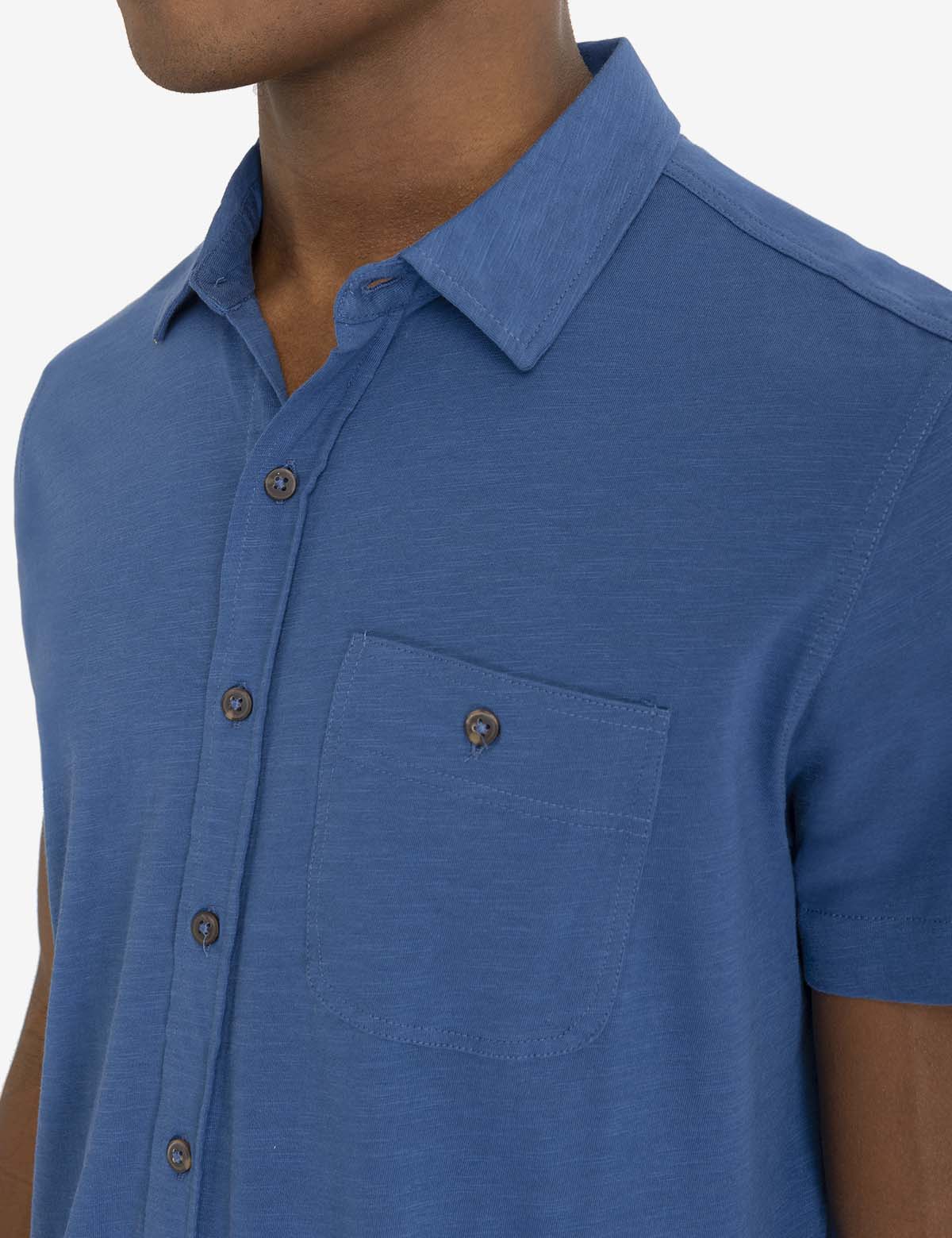 FULL PLACKET SLUB JERSEY SHIRT - Image 3