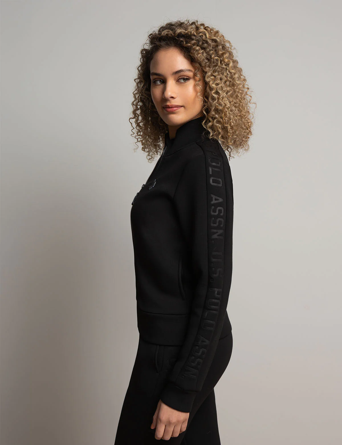 WHITE LABEL MOCK NECK FULL ZIP SCUBA TRACK JACKET - Image 2