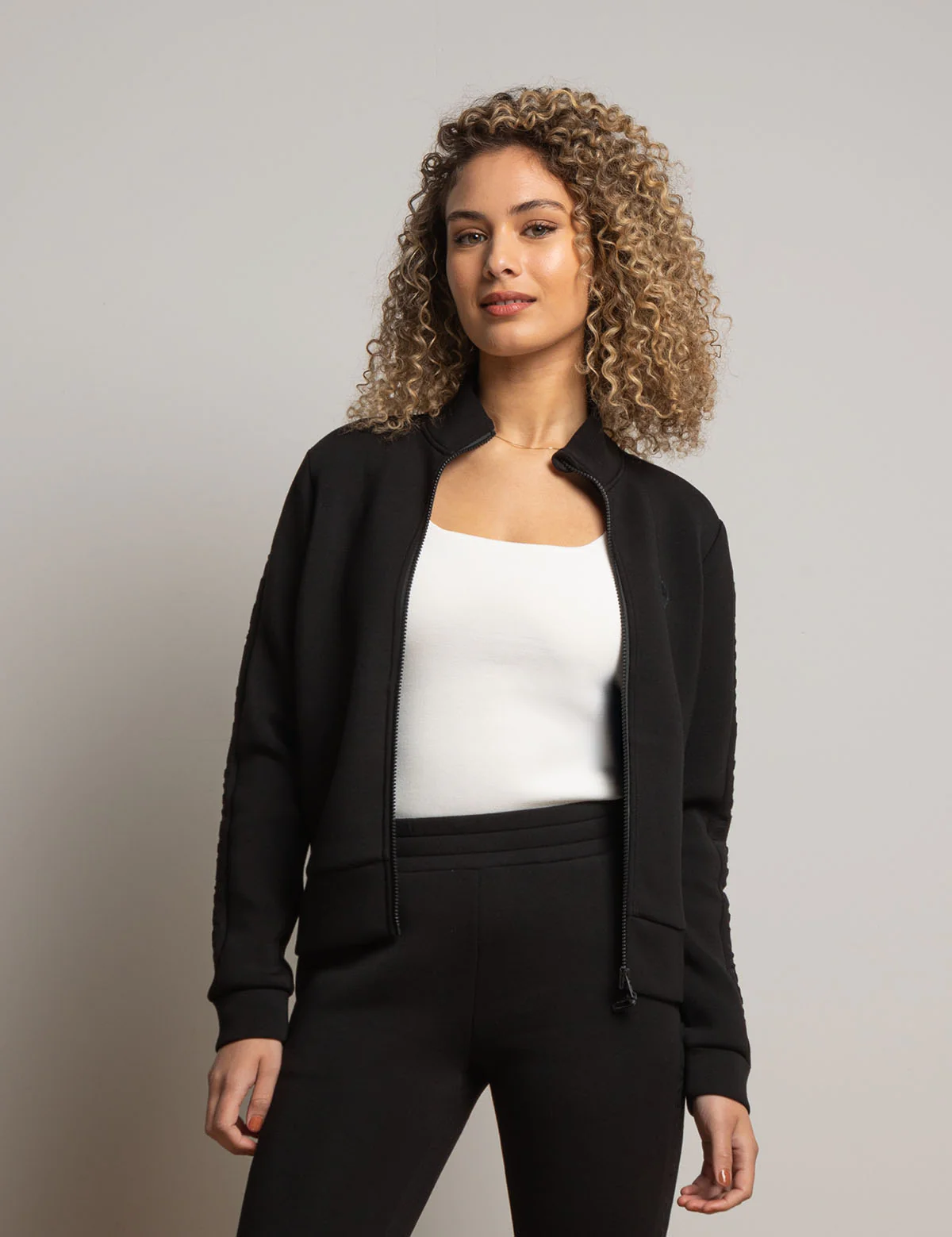 WHITE LABEL MOCK NECK FULL ZIP SCUBA TRACK JACKET - Image 3