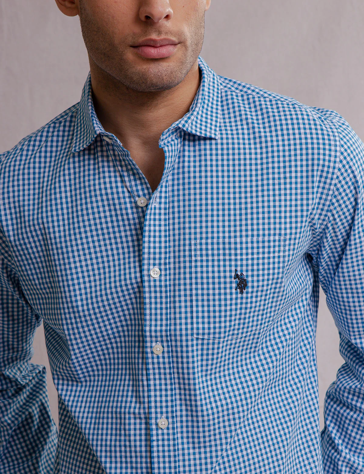 WHITE LABEL GINGHAM POPLIN SHIRT - Image 15