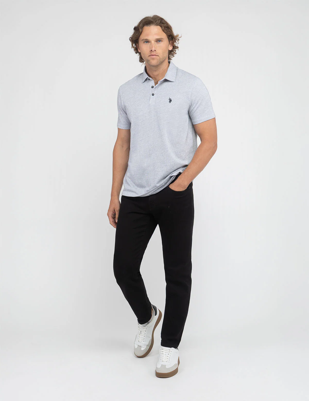 WHITE LABEL JACQUARD POLO SHIRT - Image 6