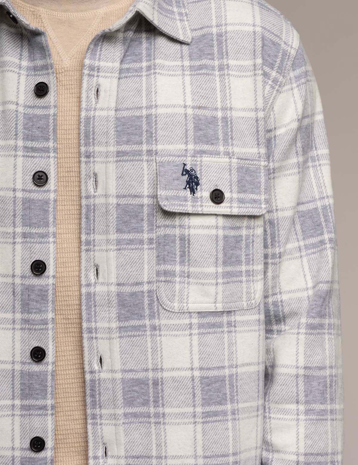 WHITE LABEL PLAID JACQUARD FULL PLACKET SHIRT - Image 4