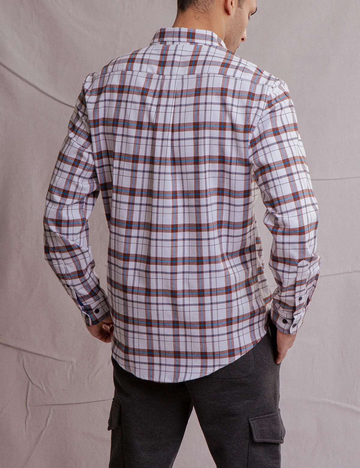 WHITE LABEL RECYCLED PLAID SHIRT - Image 3