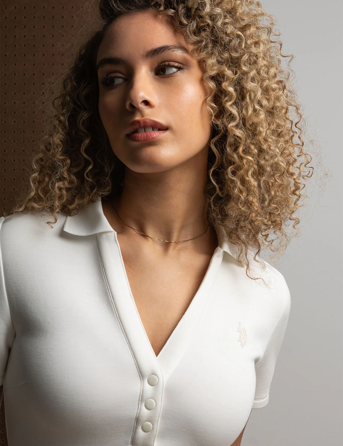 WHITE LABEL SCUBA SNAP PLACKET POLO DRESS - Image 8