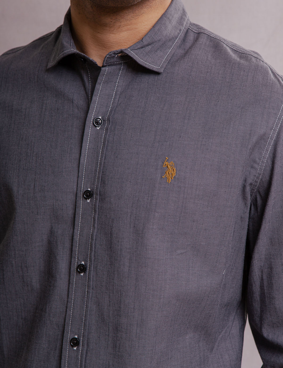 WHITE LABEL STRETCH CHAMBRAY SHIRT - Image 4