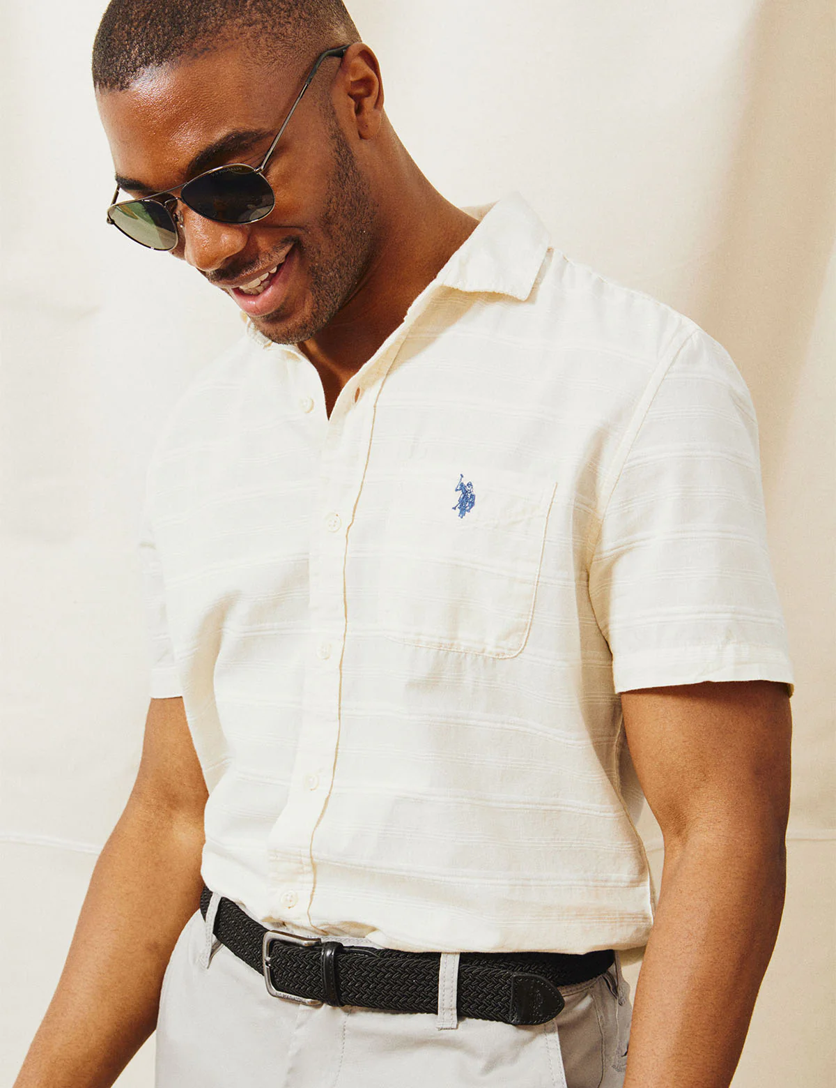 WHITE LABEL STRIPE SHORT SLEEVE WOVEN SHIRT - Image 12