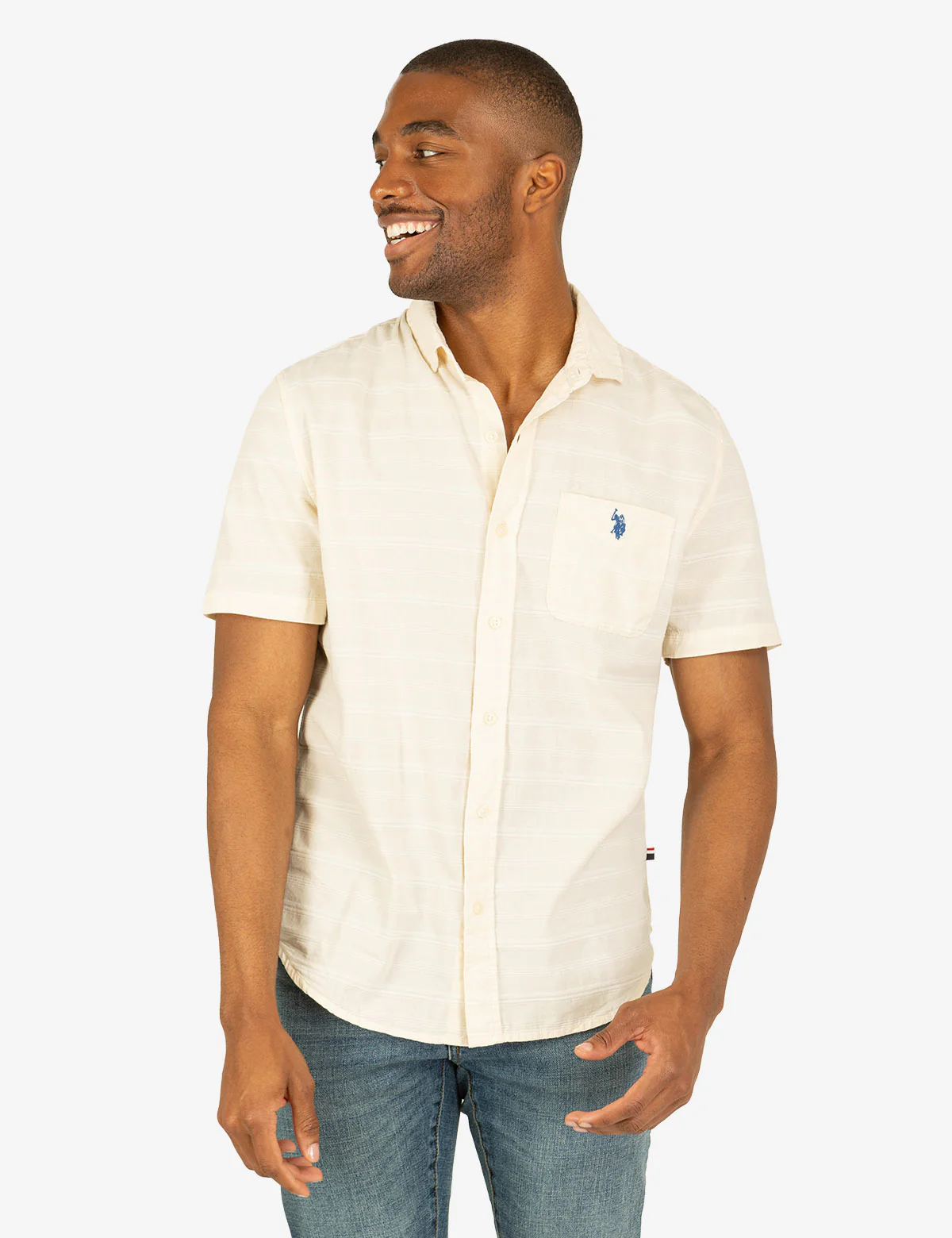 WHITE LABEL STRIPE SHORT SLEEVE WOVEN SHIRT - Image 15