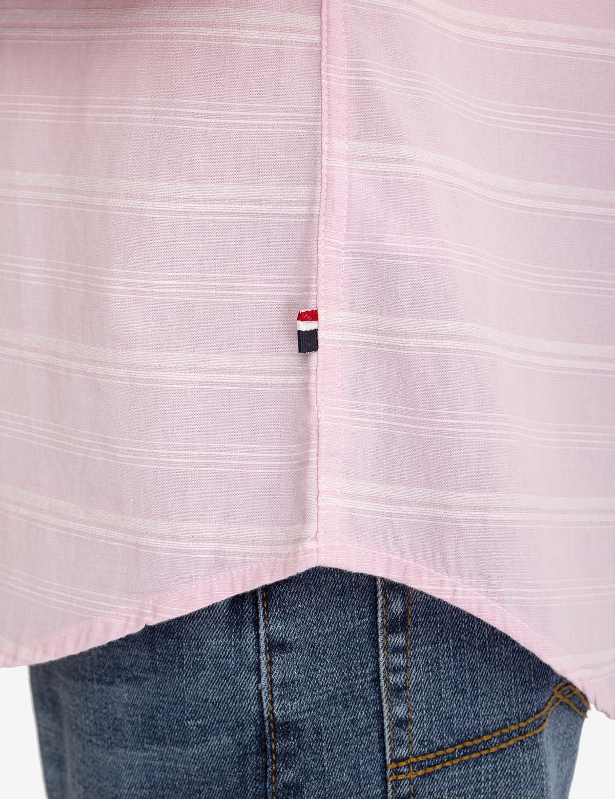 WHITE LABEL STRIPE SHORT SLEEVE WOVEN SHIRT - Image 4