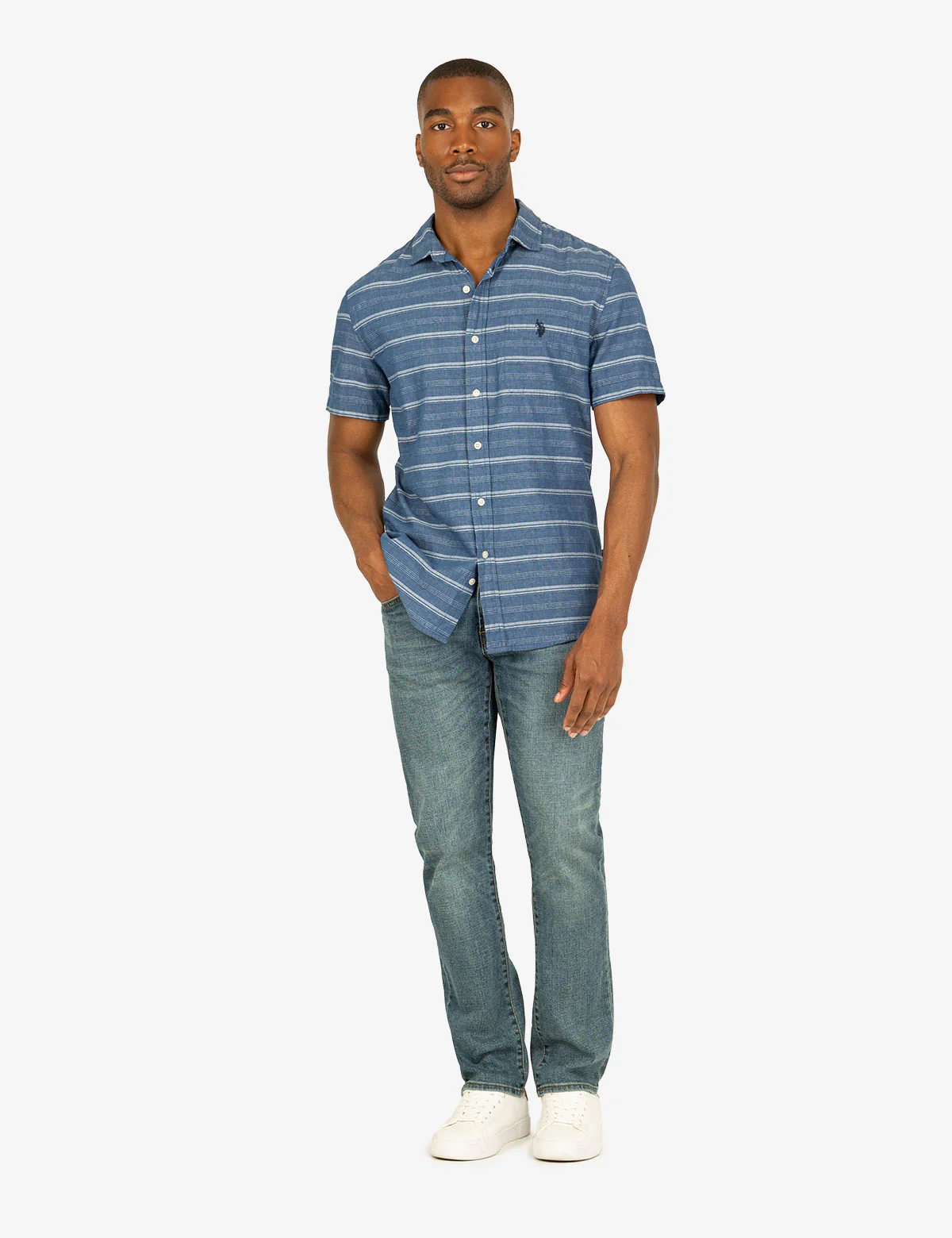 WHITE LABEL STRIPE SHORT SLEEVE WOVEN SHIRT - Image 7