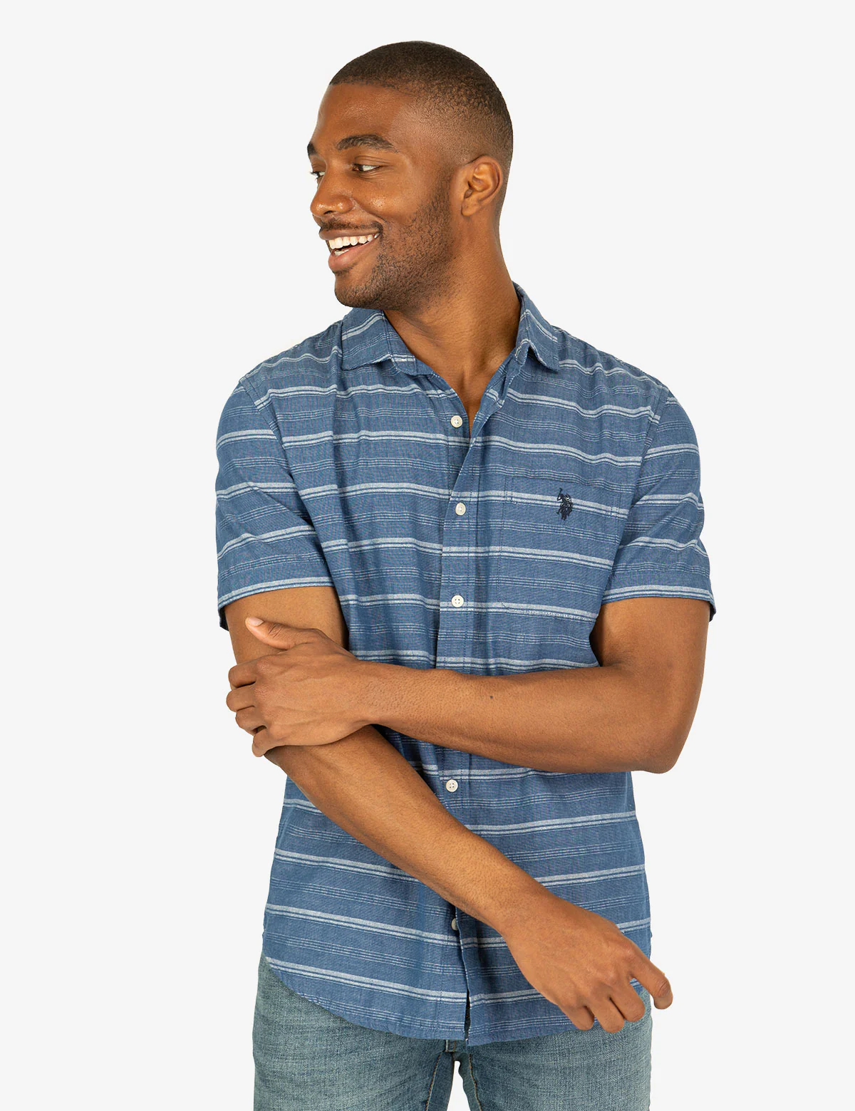 WHITE LABEL STRIPE SHORT SLEEVE WOVEN SHIRT - Image 8