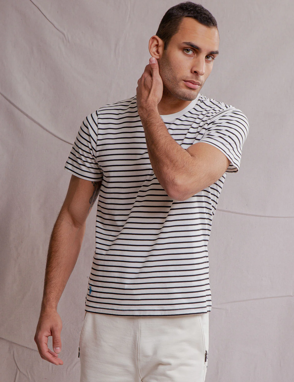 WHITE LABEL SUPIMA COTTON STRIPED T-SHIRT - Image 14