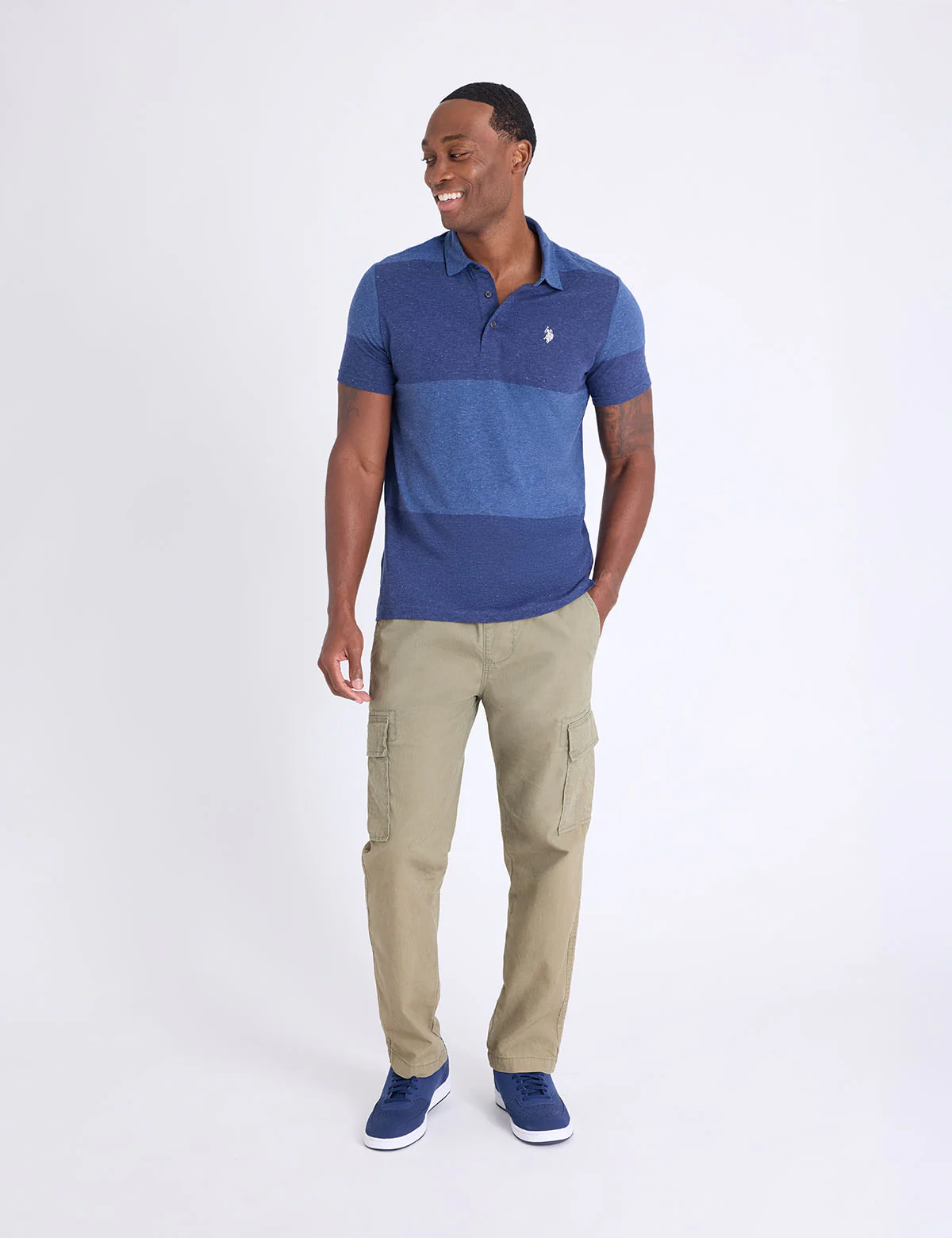 WHITE LABEL YARN DYE STRIPE JERSEY POLO SHIRT - Image 7