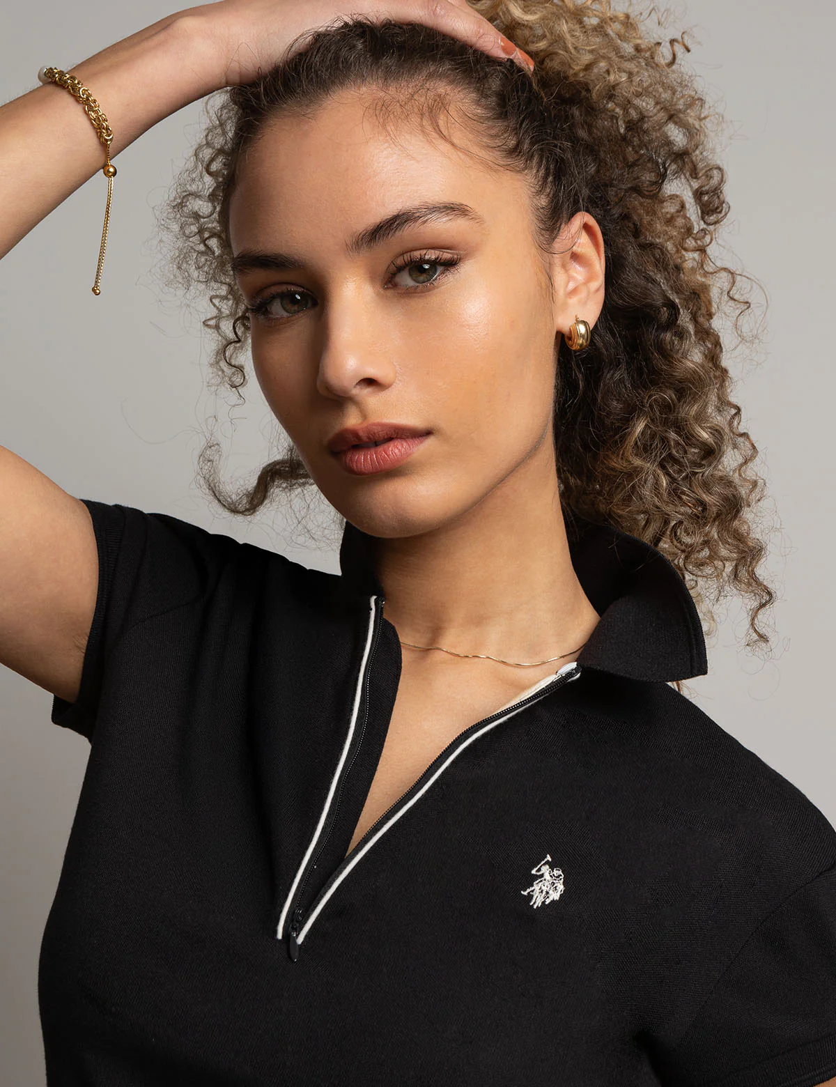 WHITE LABEL ZIP POLO SHIRT WITH PIPING - Image 9
