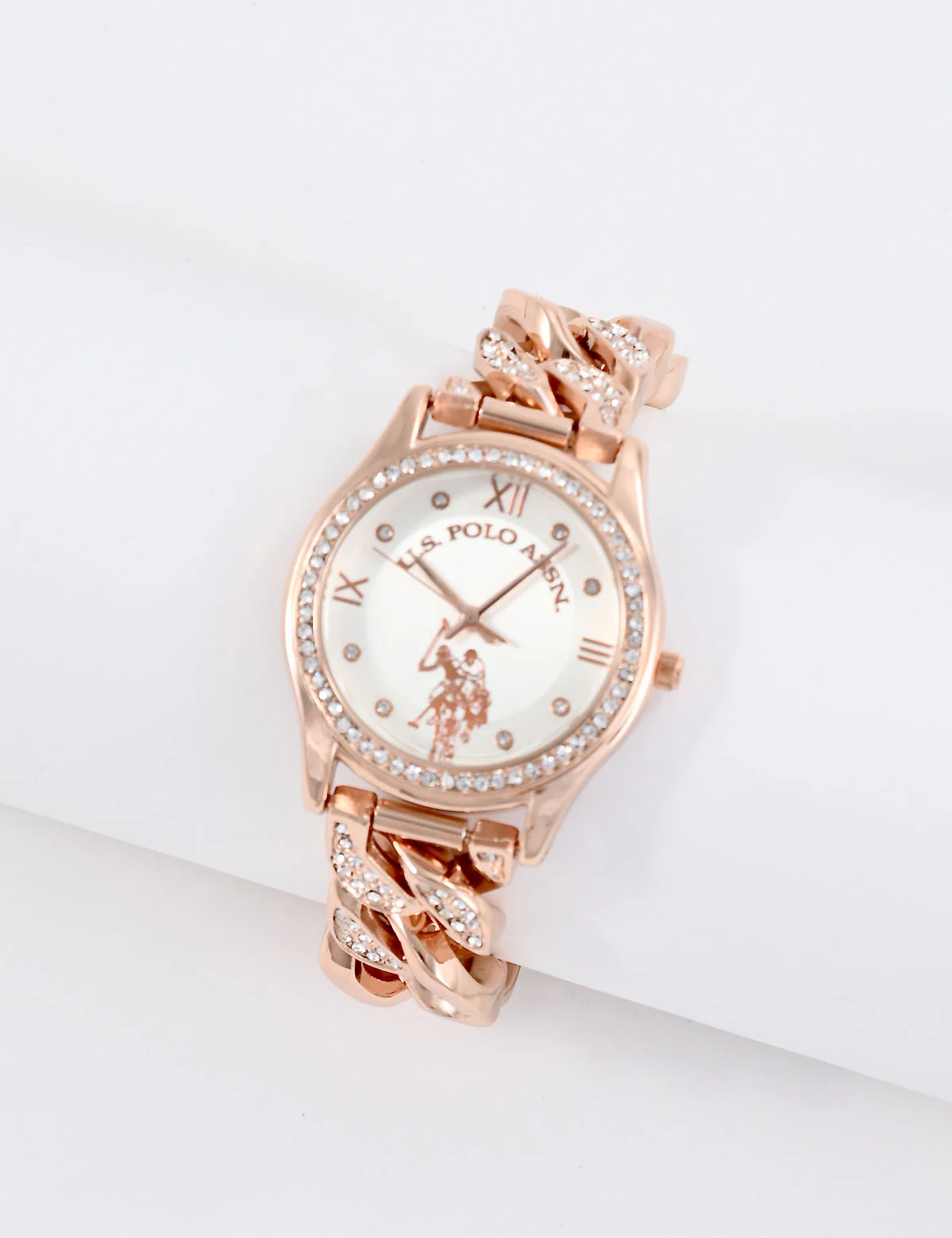 WOMEN'S CRYSTAL EMBELLISHED CHAIN WATCH