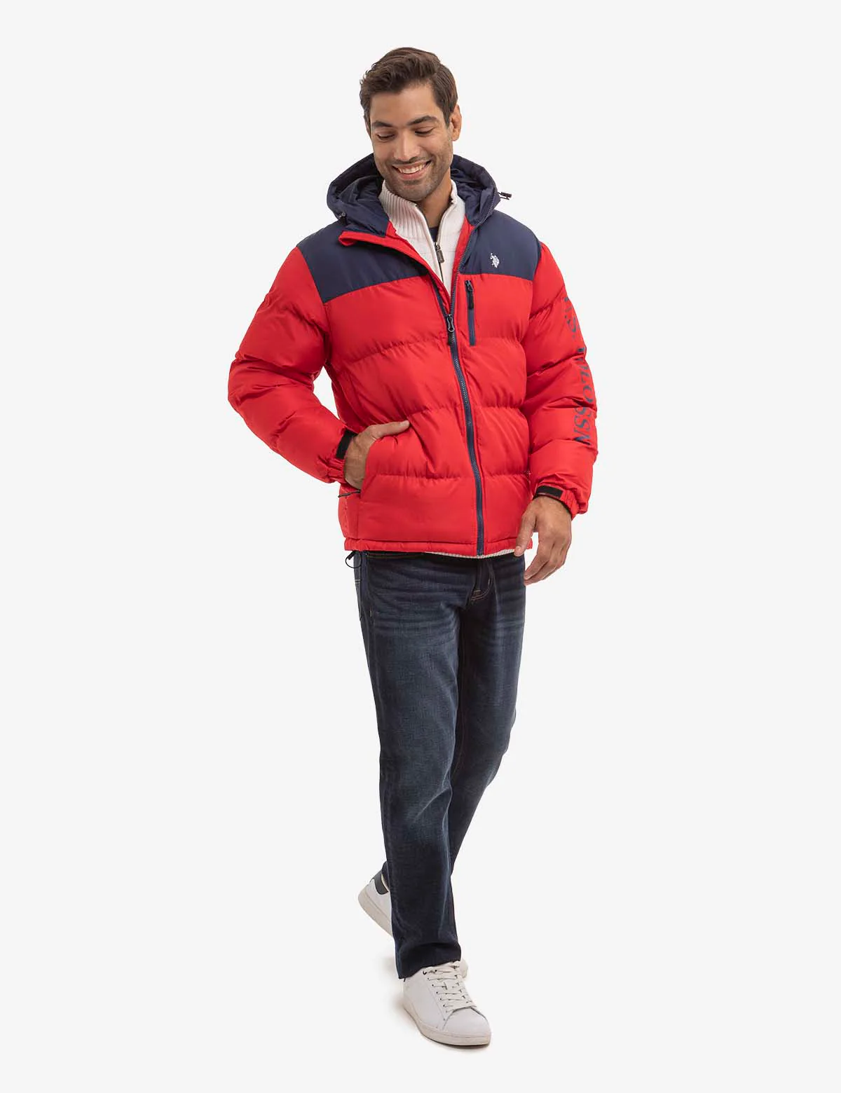 WORDMARK COLORBLOCK HOODED PUFFER JACKET - Image 2