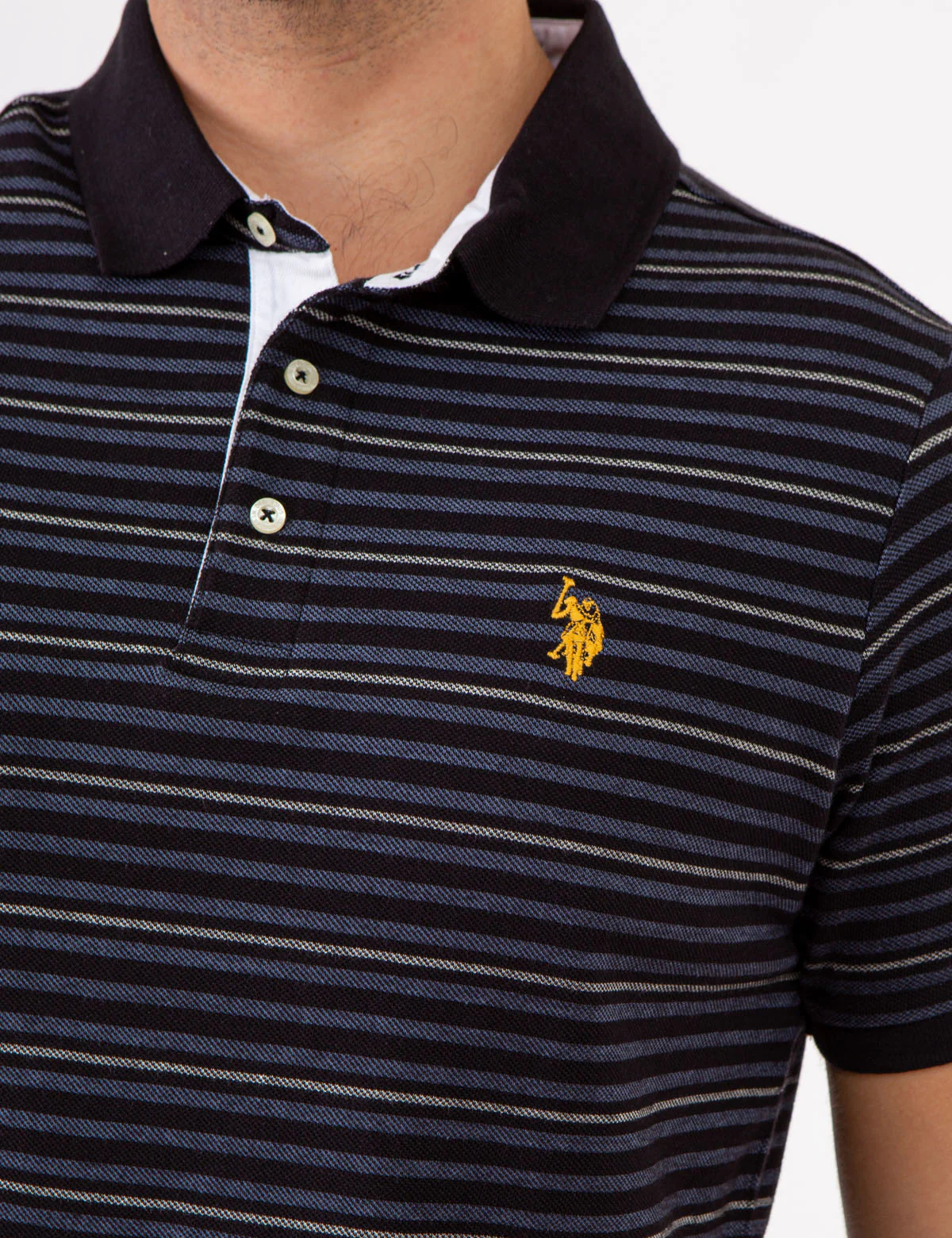 YARN DYE BIRDSEYE STRIPE PIQUE POLO SHIRT - Image 10