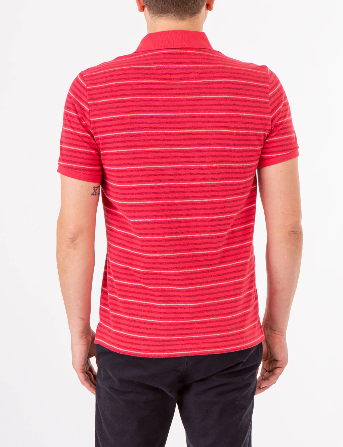 YARN DYE BIRDSEYE STRIPE PIQUE POLO SHIRT - Image 3