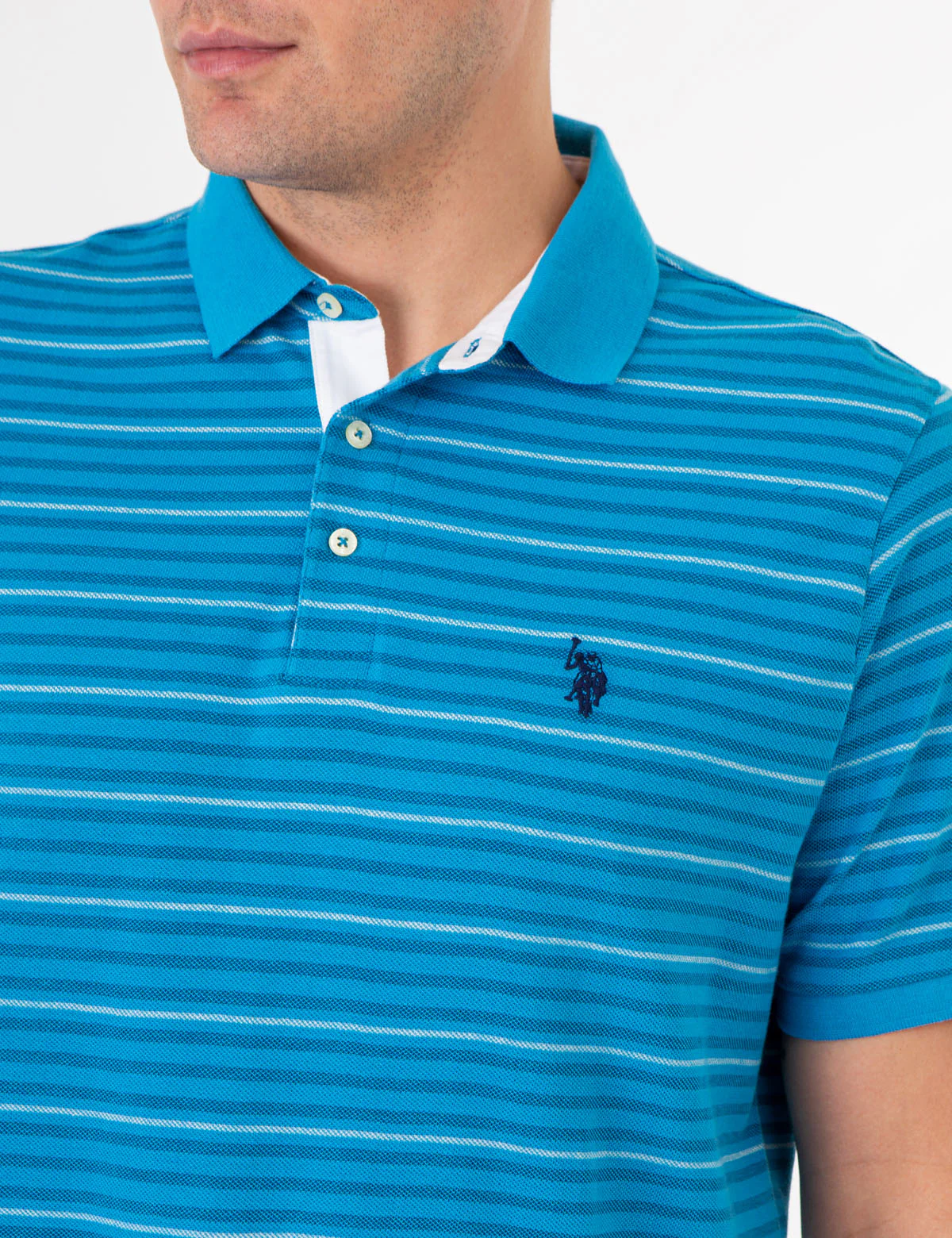 YARN DYE BIRDSEYE STRIPE PIQUE POLO SHIRT - Image 5