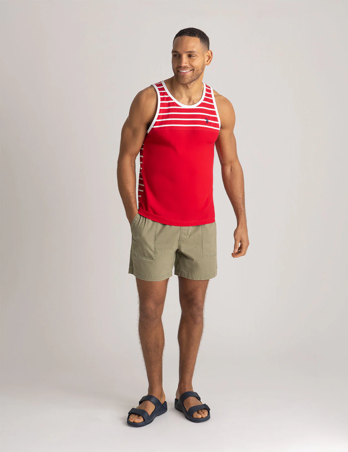 YARN DYE COLOR BLOCK STRIPE MUSCLE TANK - Image 2