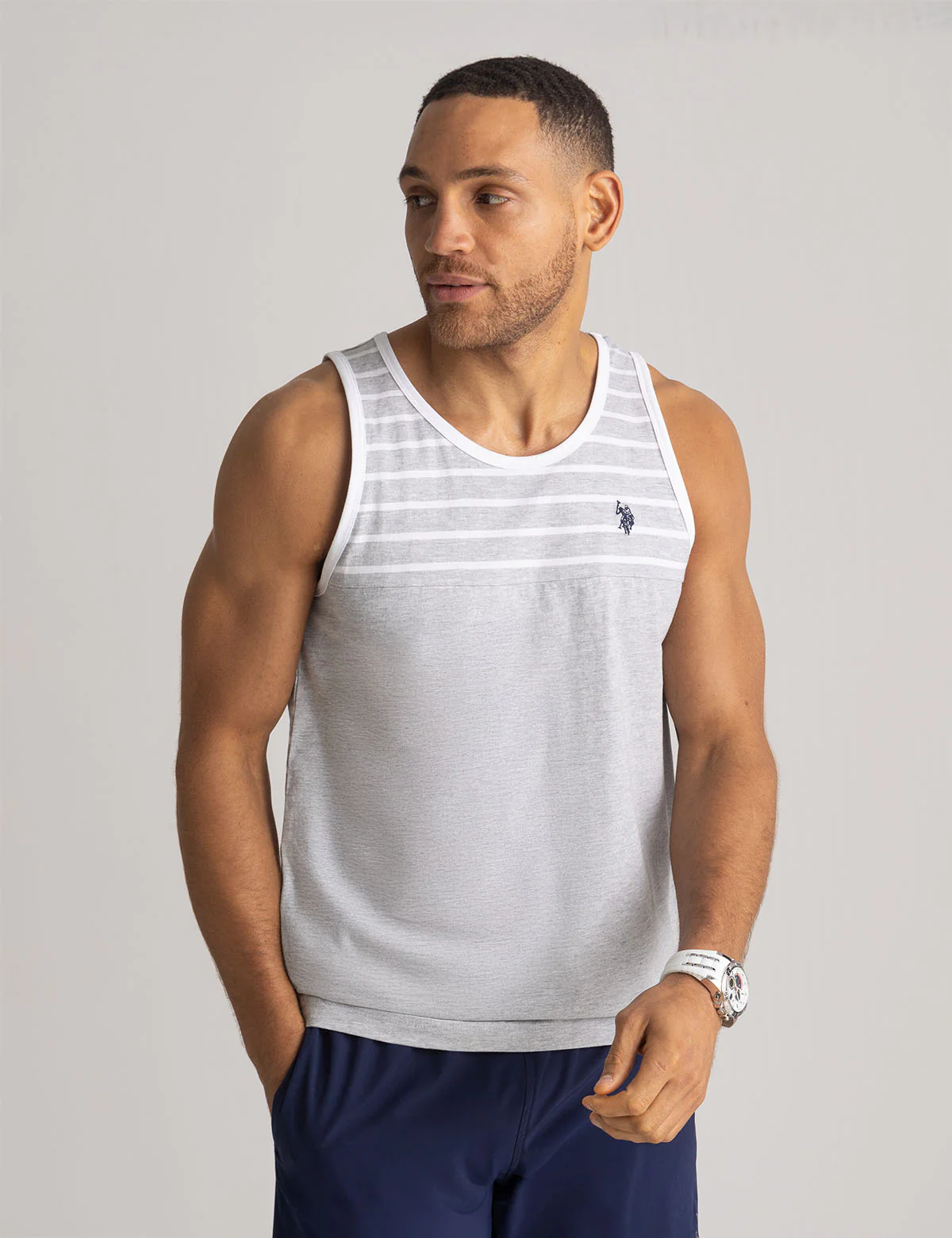 YARN DYE COLOR BLOCK STRIPE MUSCLE TANK - Image 5