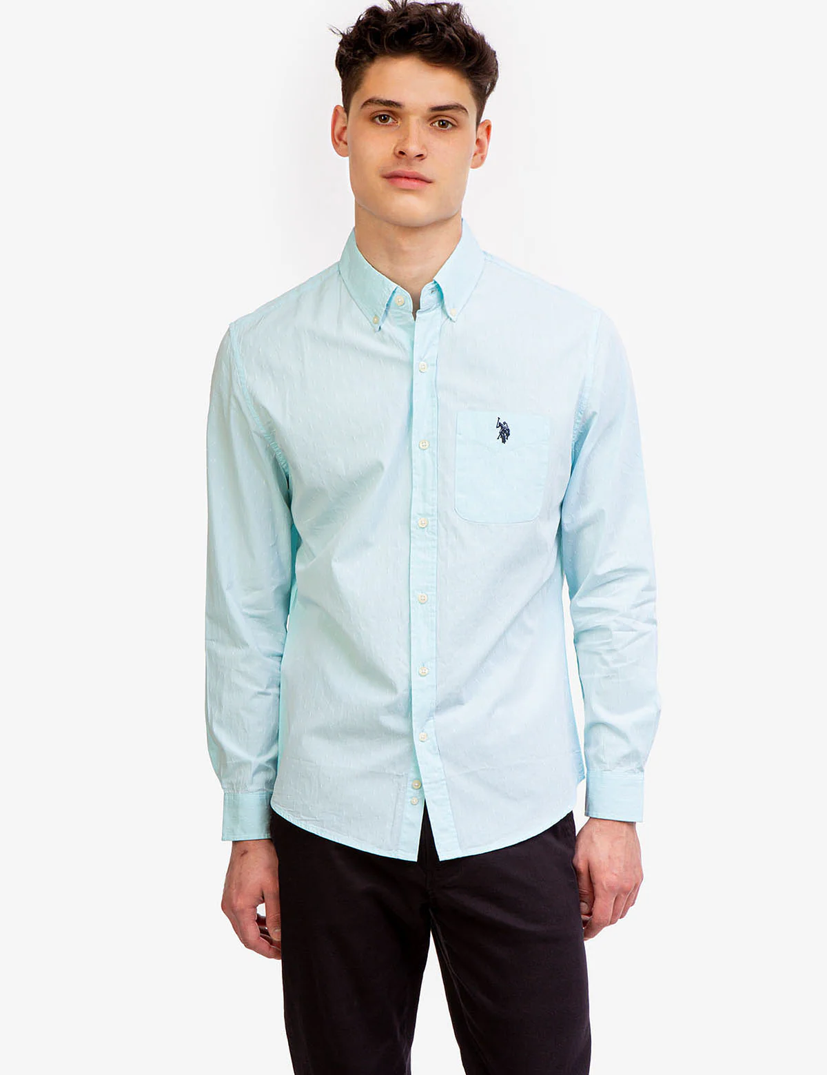 YARN DYE DOT DOBBY WOVEN SHIRT