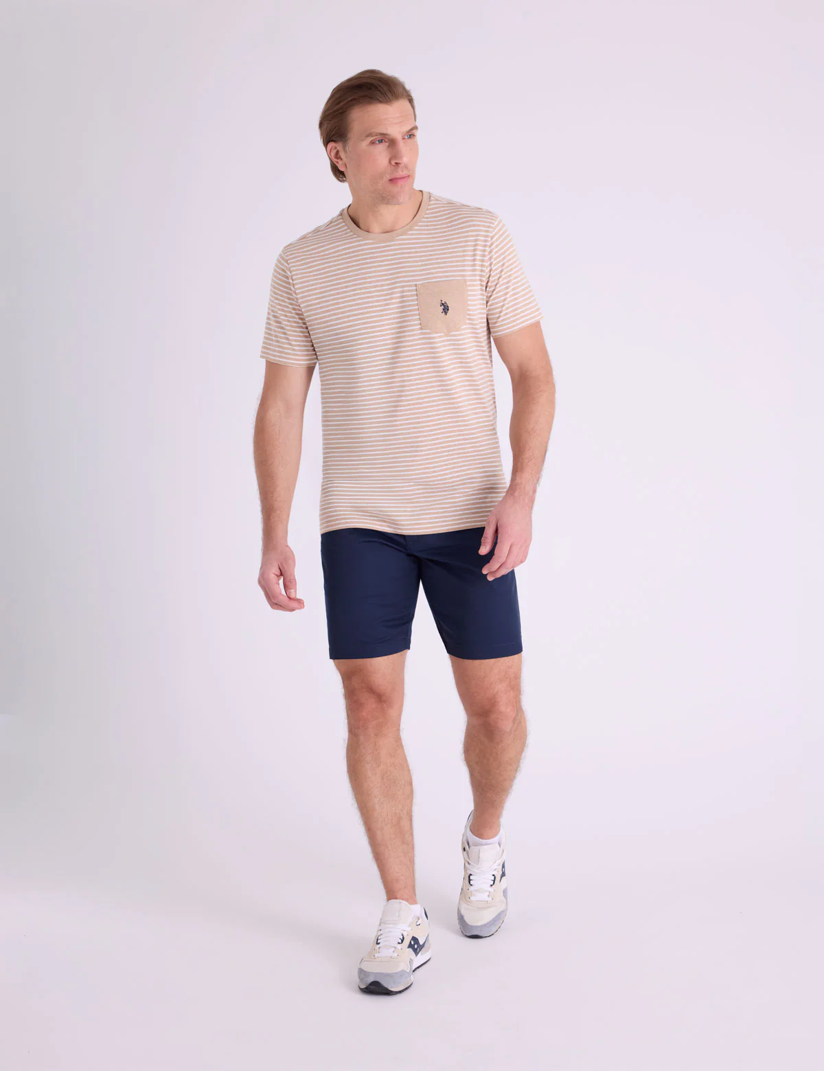 YARN DYE JERSEY STRIPE T-SHIRT WITH CHEST POCKET - Image 3