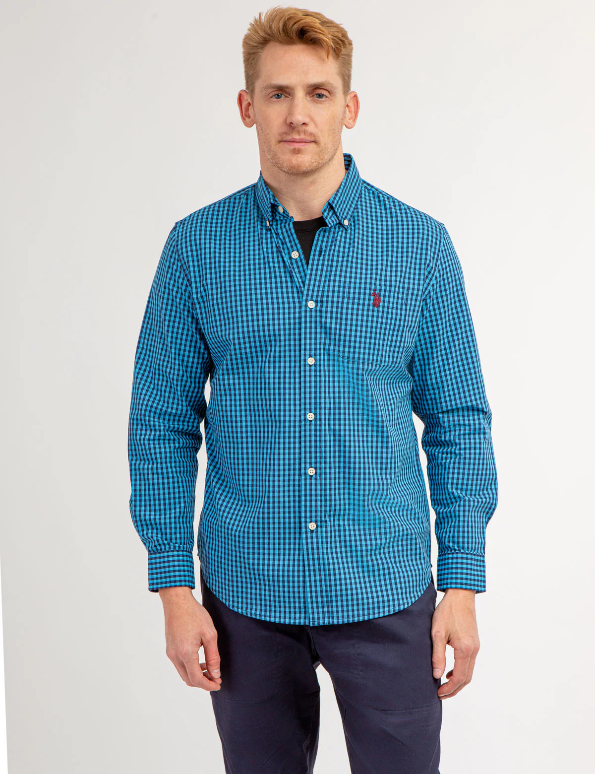 YARN DYE PEACHED POPLIN GINGHAM SHIRT