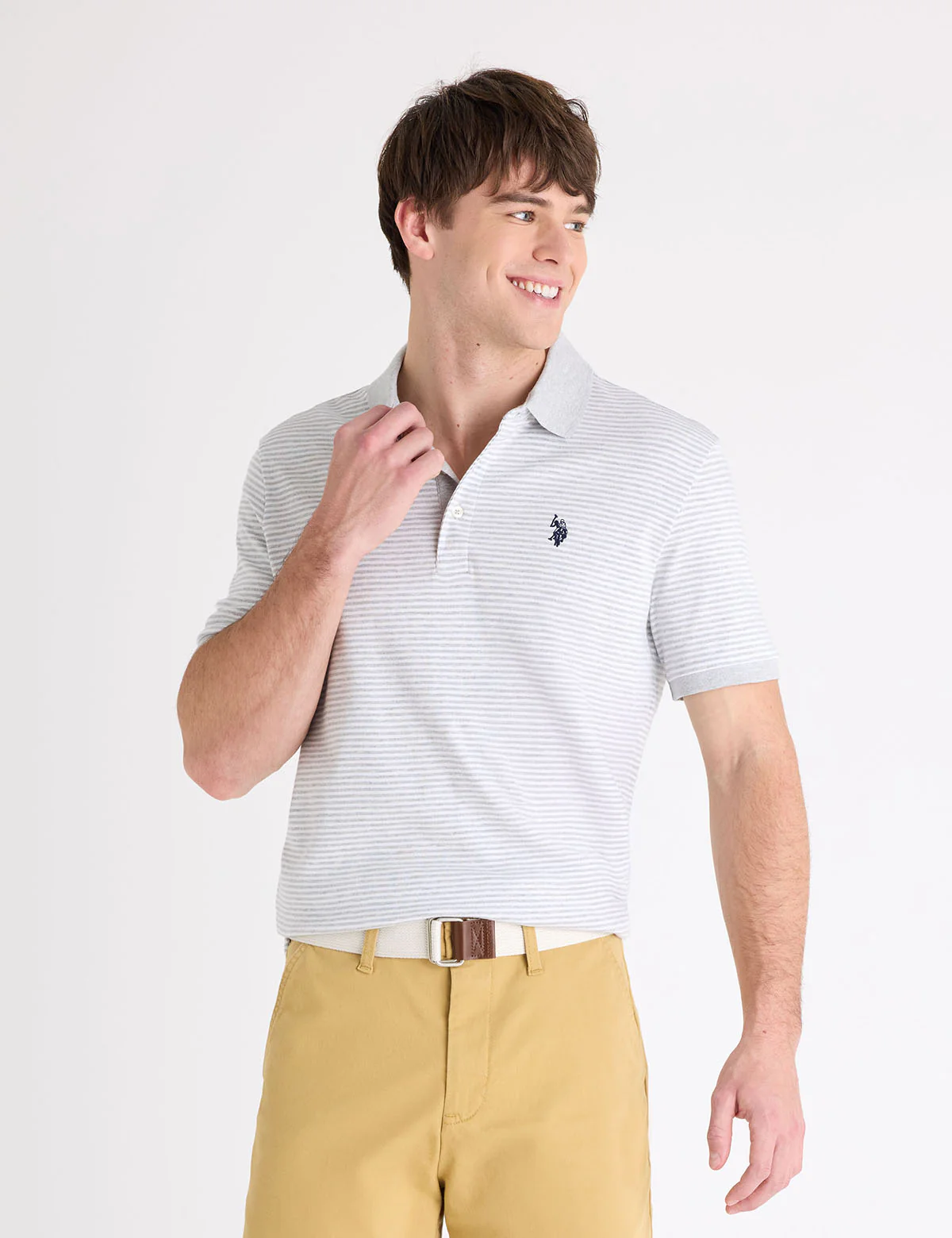 YARN DYE STRIPE INTERLOCK POLO SHIRT