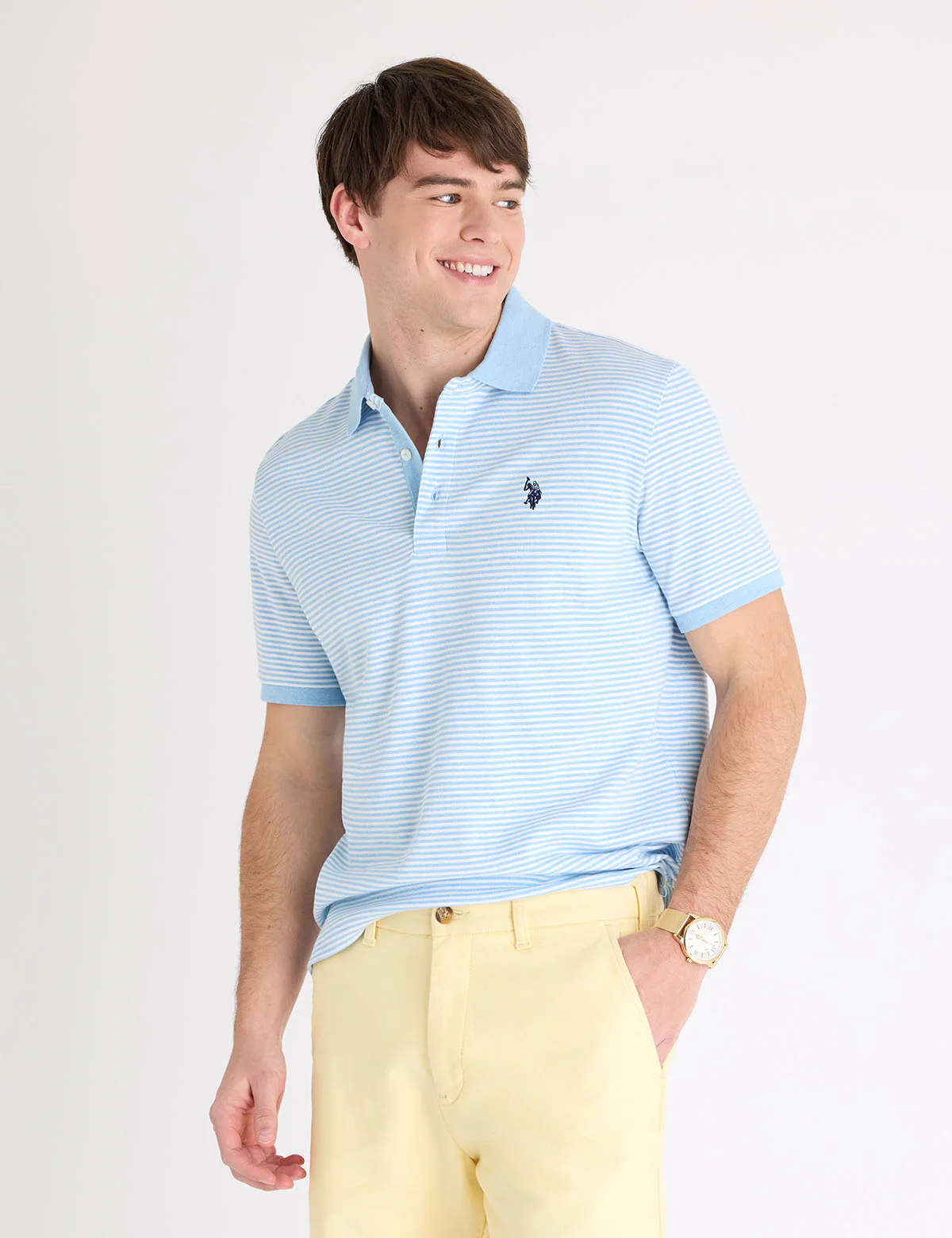 YARN DYE STRIPE INTERLOCK POLO SHIRT - Image 6
