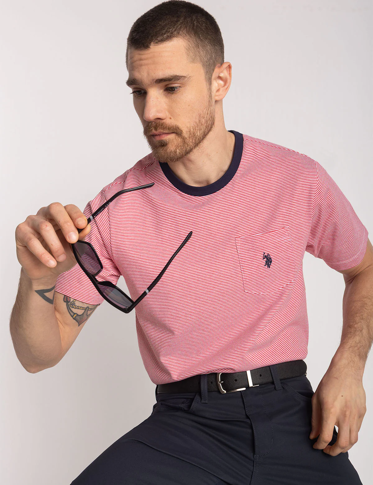 YARN DYE STRIPE JERSEY T-SHIRT WITH POCKET - Image 11
